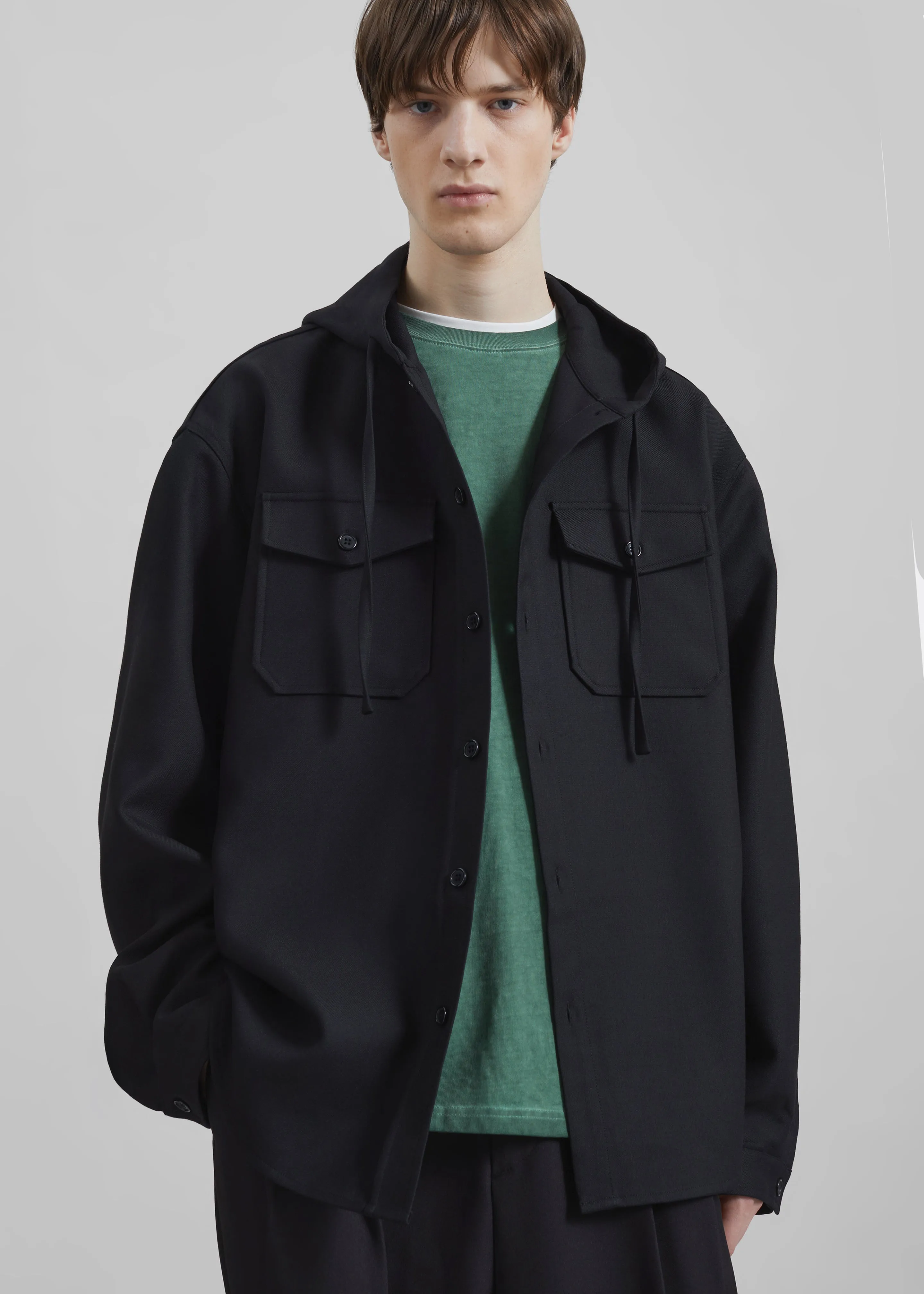Lars Hooded Wool Blend Jacket - Black sold by Frankie Shop product image thumbnail 5
