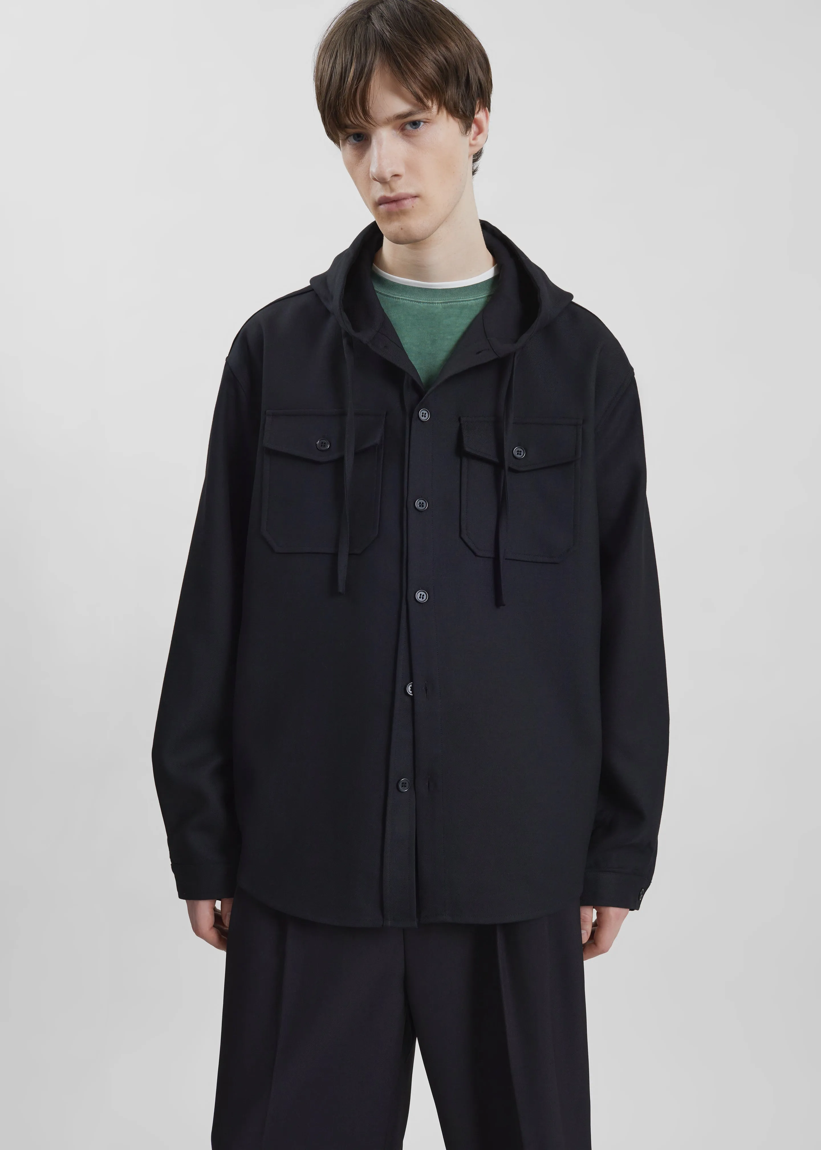 Lars Hooded Wool Blend Jacket - Black sold by Frankie Shop product image thumbnail 4