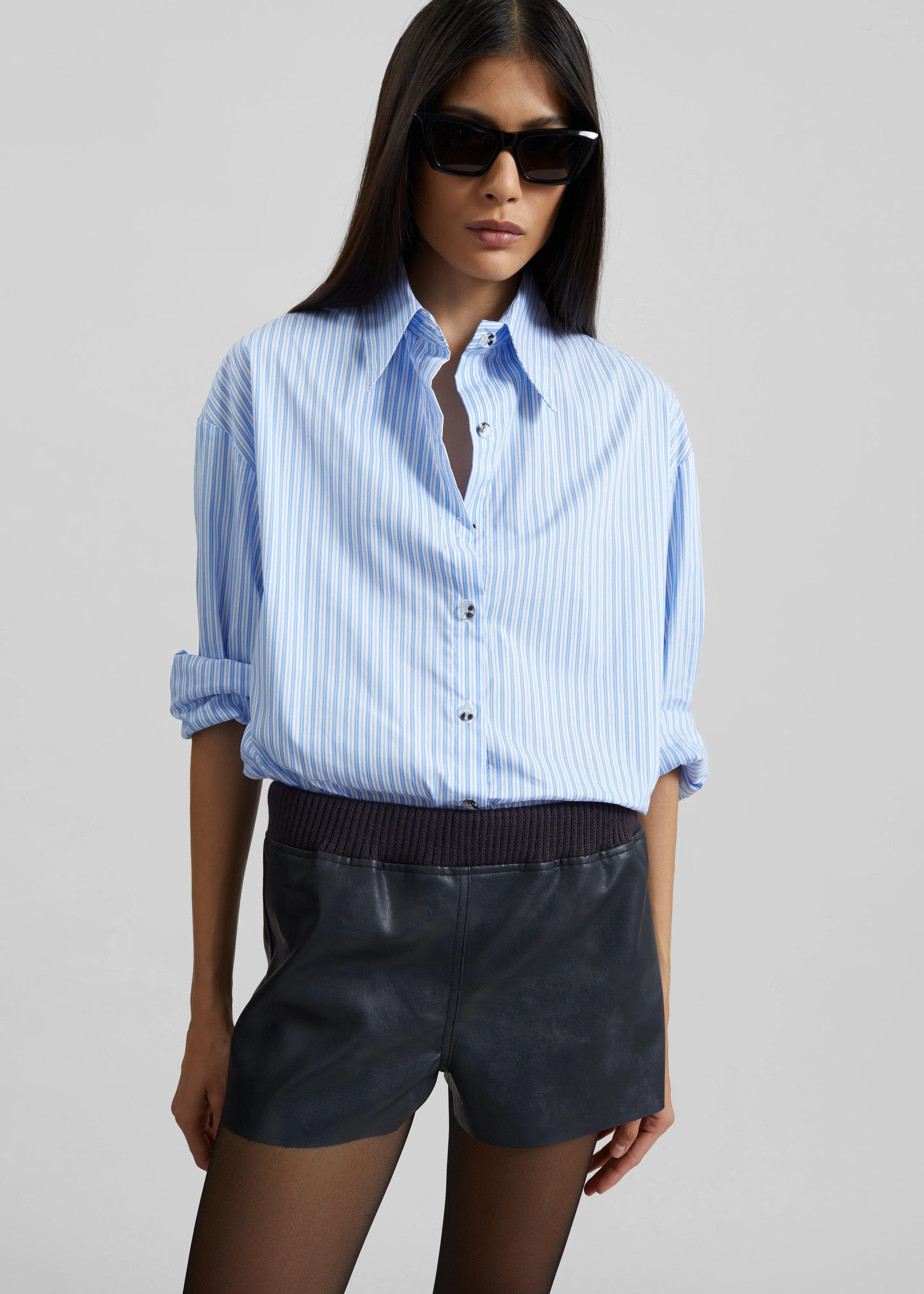 Freja Faux Leather Mini Shorts - Black sold by Frankie Shop product image thumbnail 2