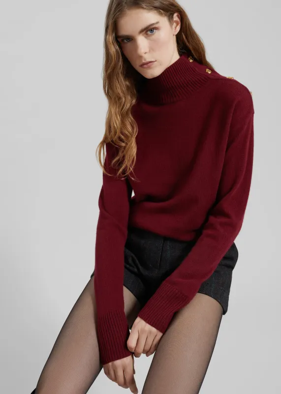By Malene Birger Vanille Wool Sweater - Cabernet sold by Frankie Shop