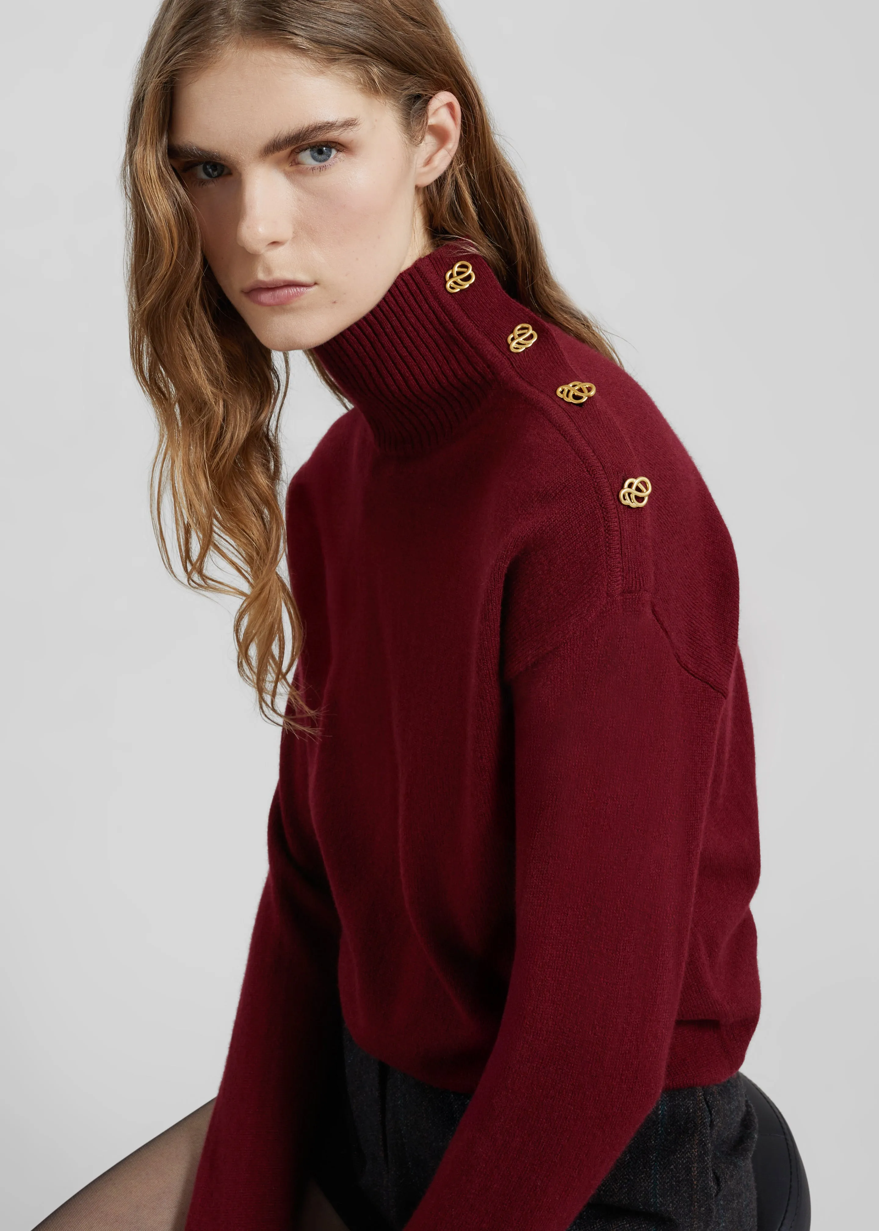 By Malene Birger Vanille Wool Sweater - Cabernet sold by Frankie Shop product image thumbnail 3