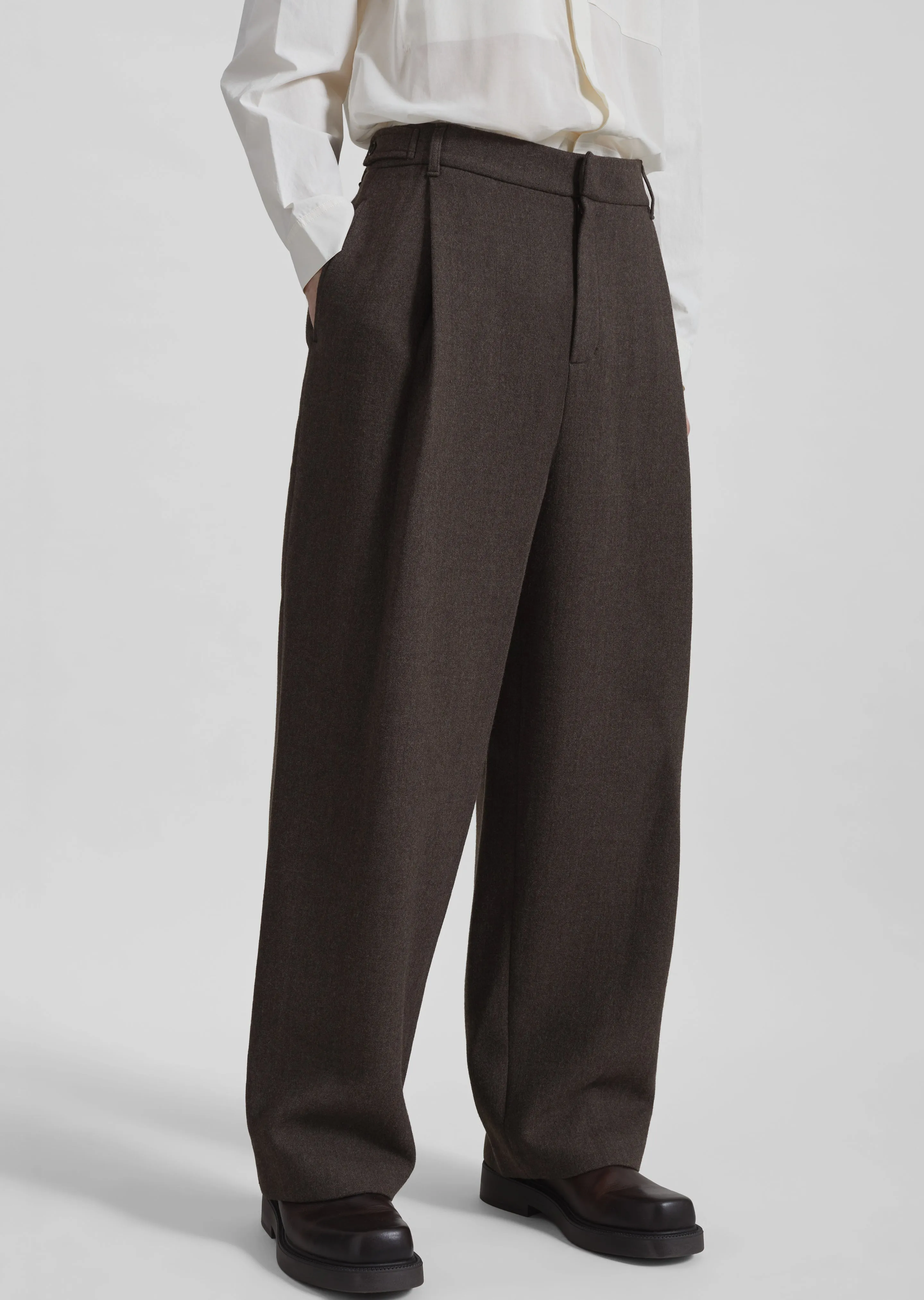 Amomento Wool Martin Pants - Brown sold by Frankie Shop