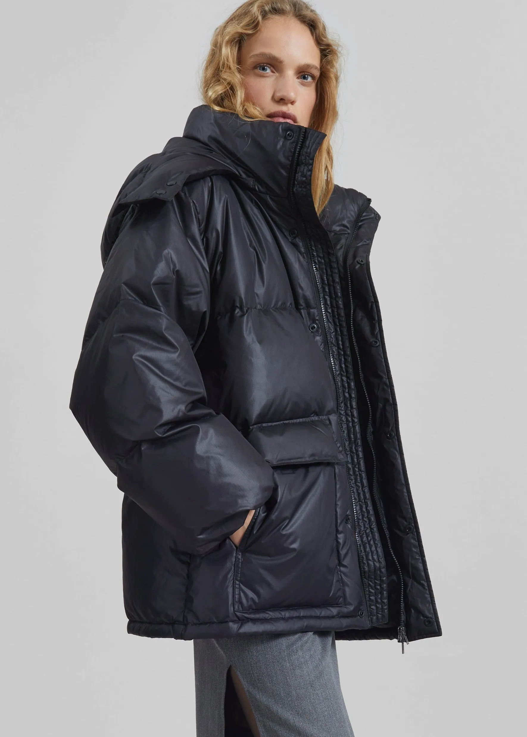 Riom Hooded Puffer Jacket - Black sold by Frankie Shop product image thumbnail 4
