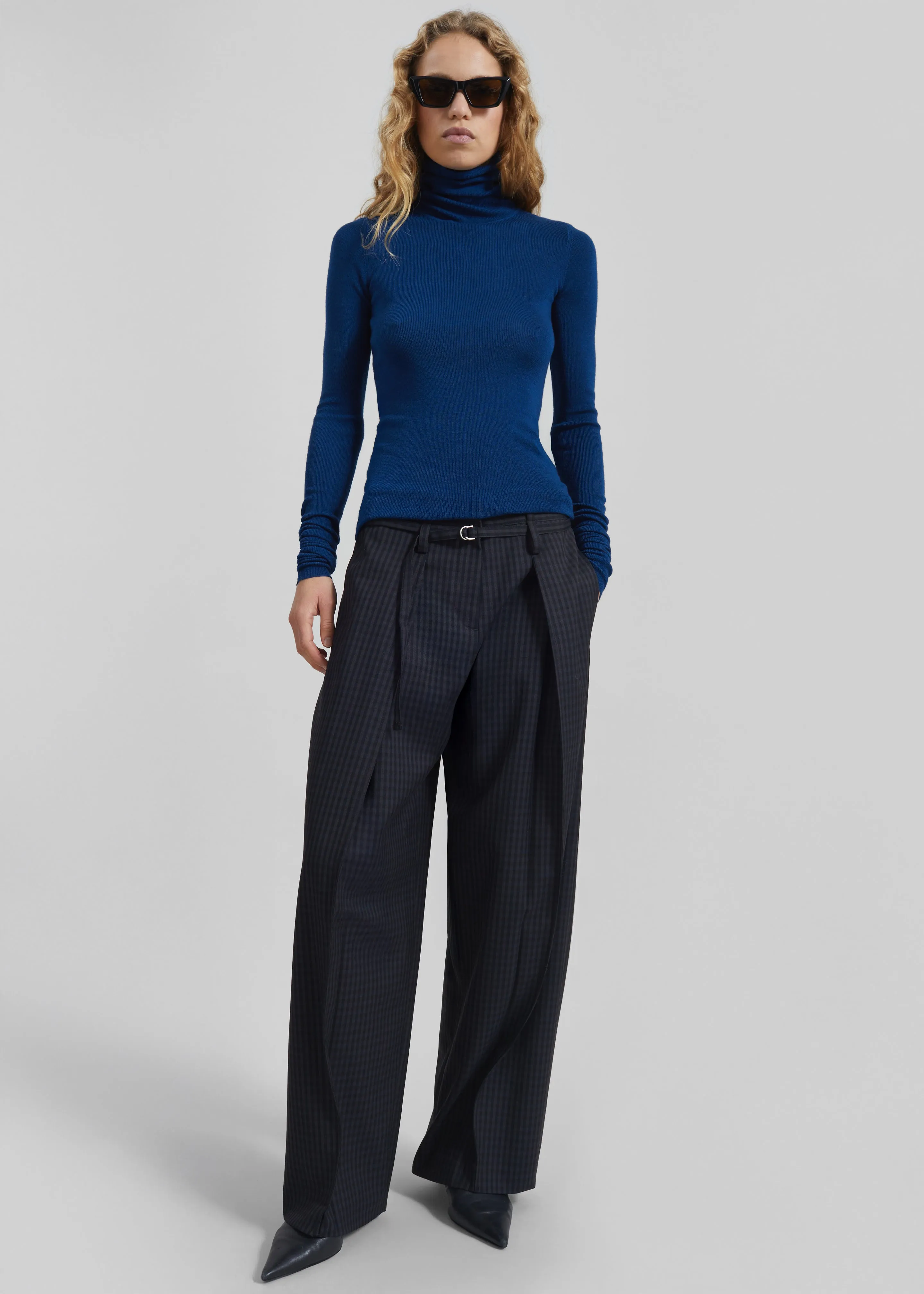 Sirsa Double Belt Loop Trousers - Black Plaid sold by Frankie Shop product image thumbnail 5