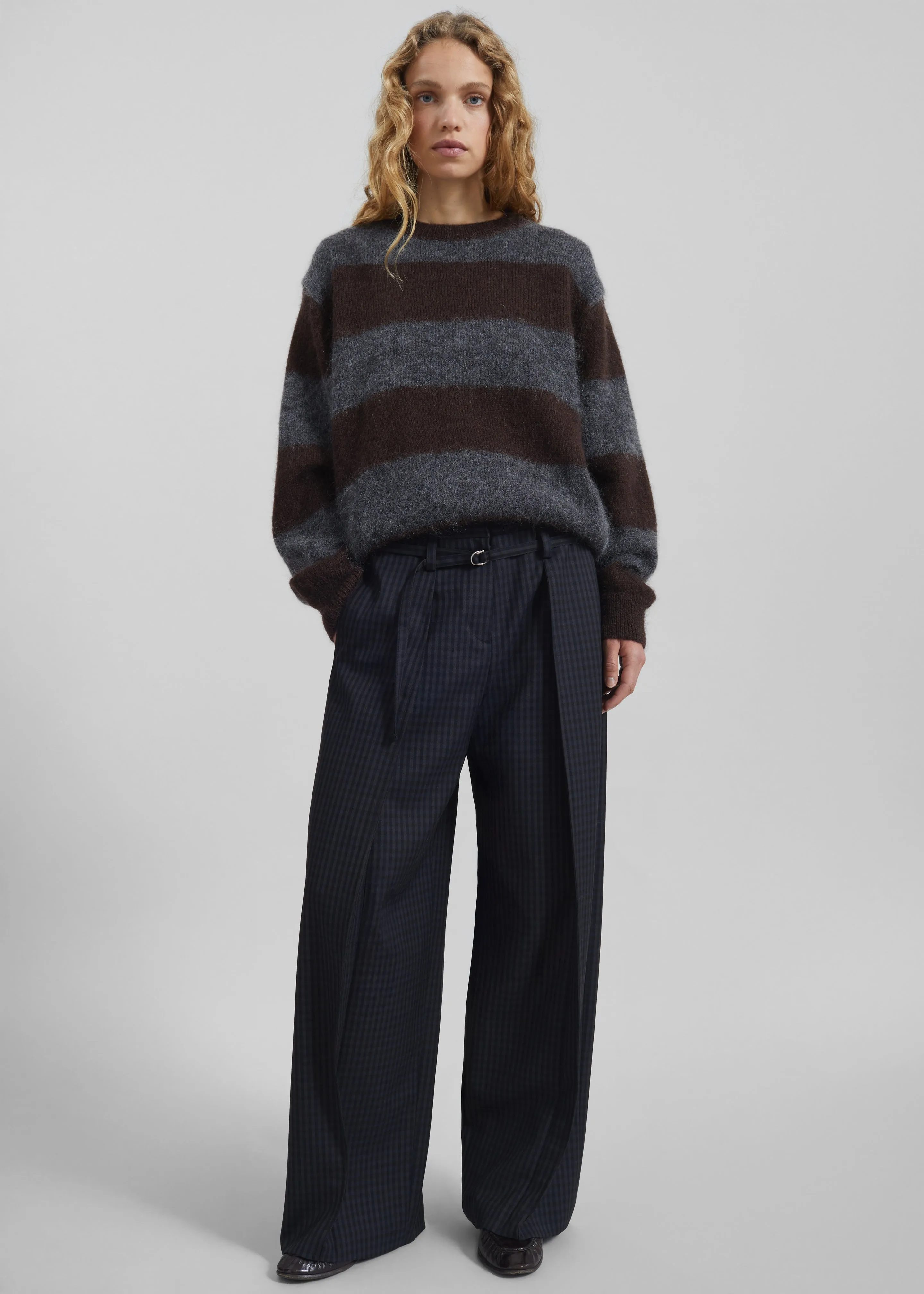 Sirsa Double Belt Loop Trousers - Black Plaid sold by Frankie Shop product image thumbnail 3