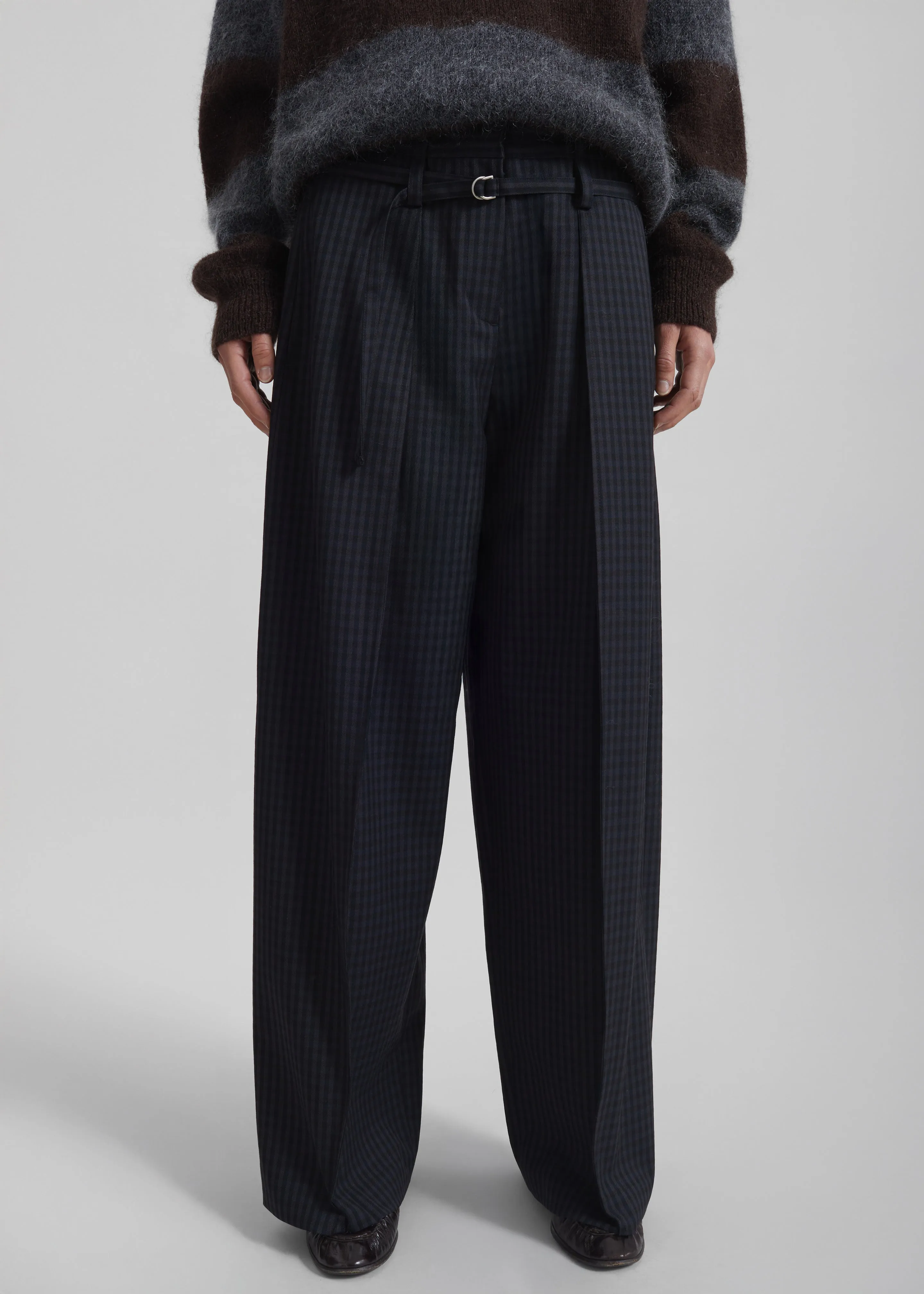 Sirsa Double Belt Loop Trousers - Black Plaid sold by Frankie Shop product image thumbnail 4