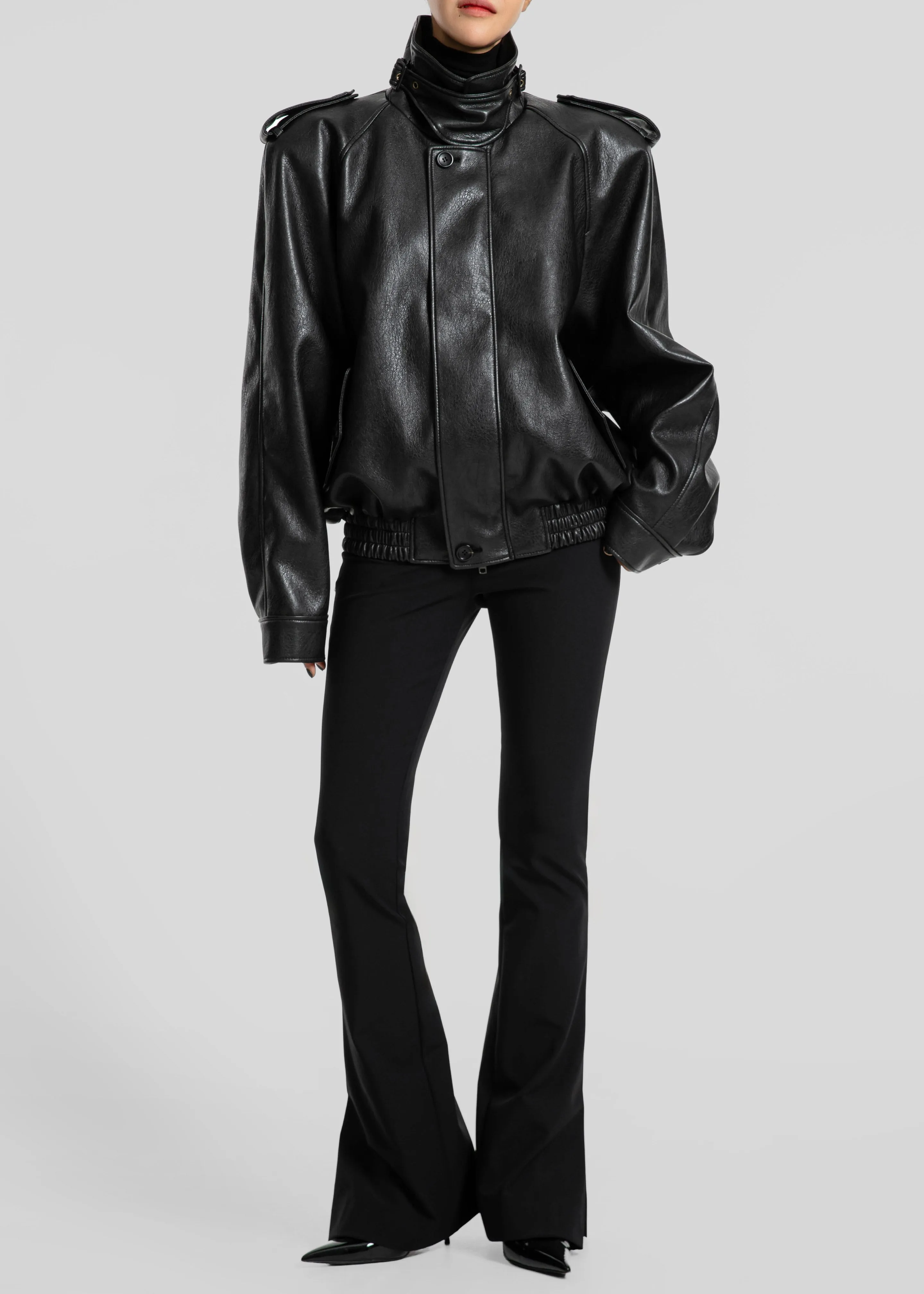 Nyland Faux Leather Padded Jacket - Black sold by Frankie Shop product image thumbnail 2