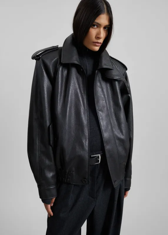 Nyland Faux Leather Padded Jacket - Black sold by Frankie Shop