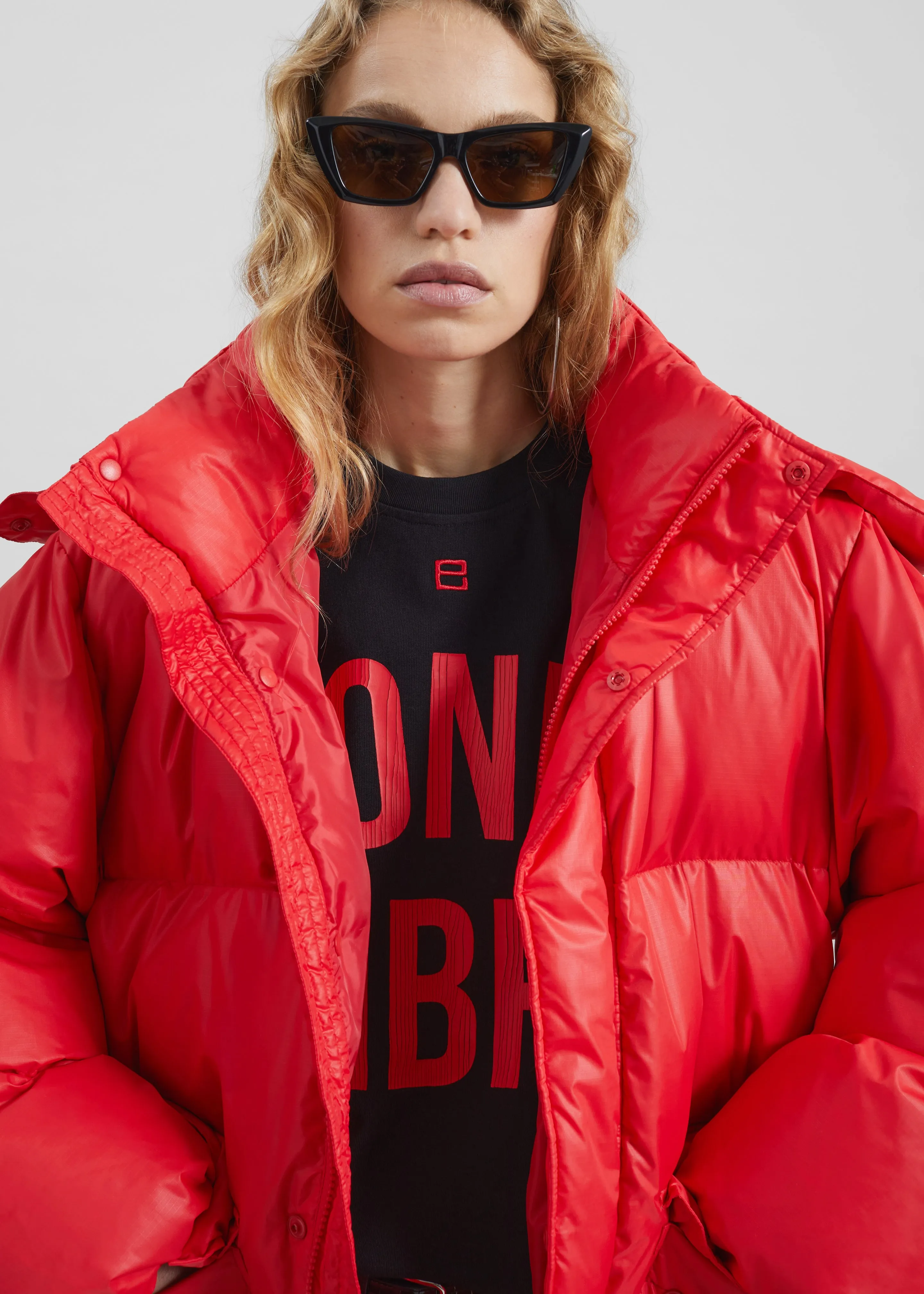 Riom Hooded Puffer Jacket - Red sold by Frankie Shop