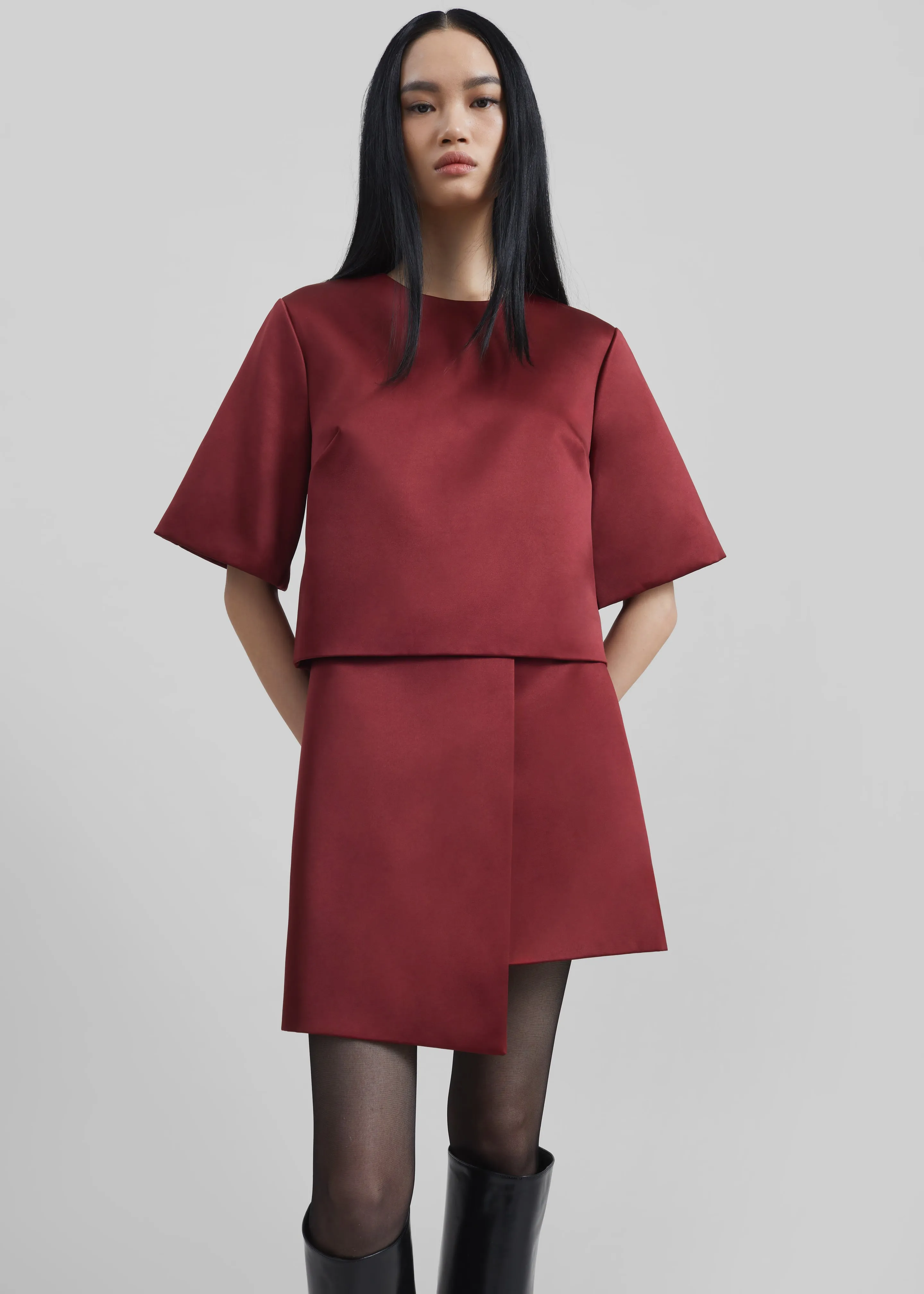 By Malene Birger Raye Mini Skirt - Cabernet sold by Frankie Shop product image thumbnail 5