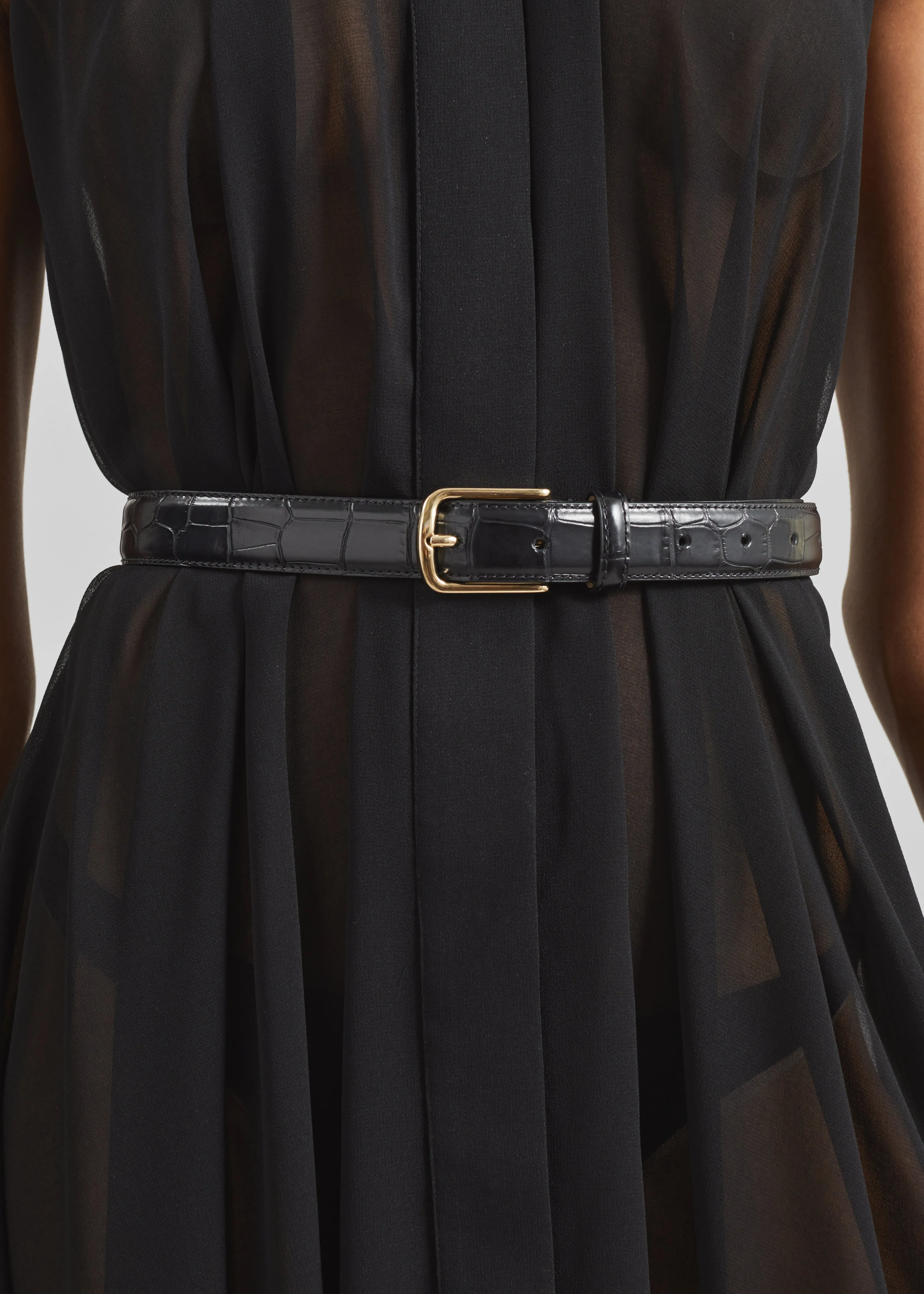 Dione Croc Leather Belt - Black sold by Frankie Shop product image thumbnail 2