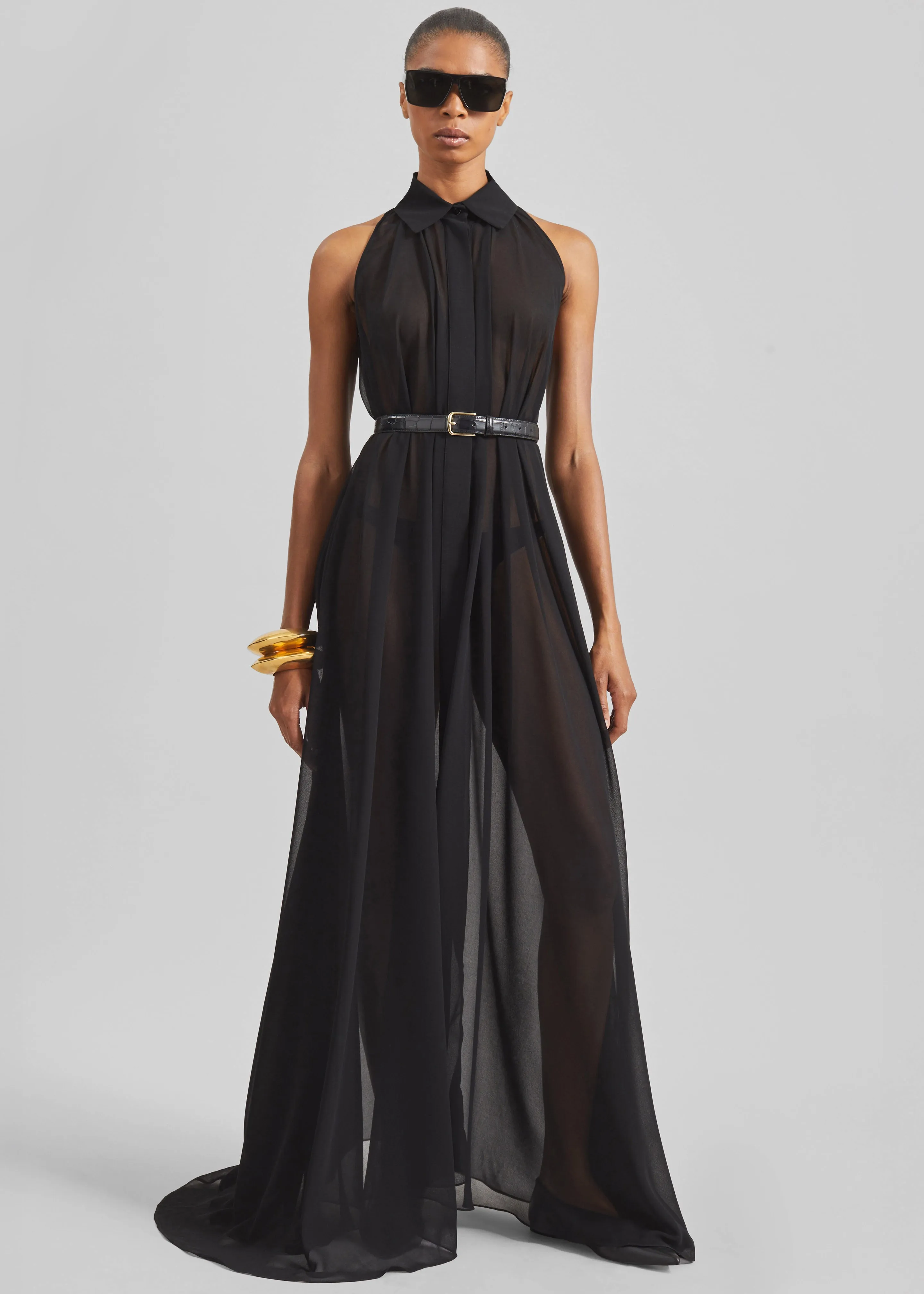 Dione Croc Leather Belt - Black sold by Frankie Shop product image thumbnail 3