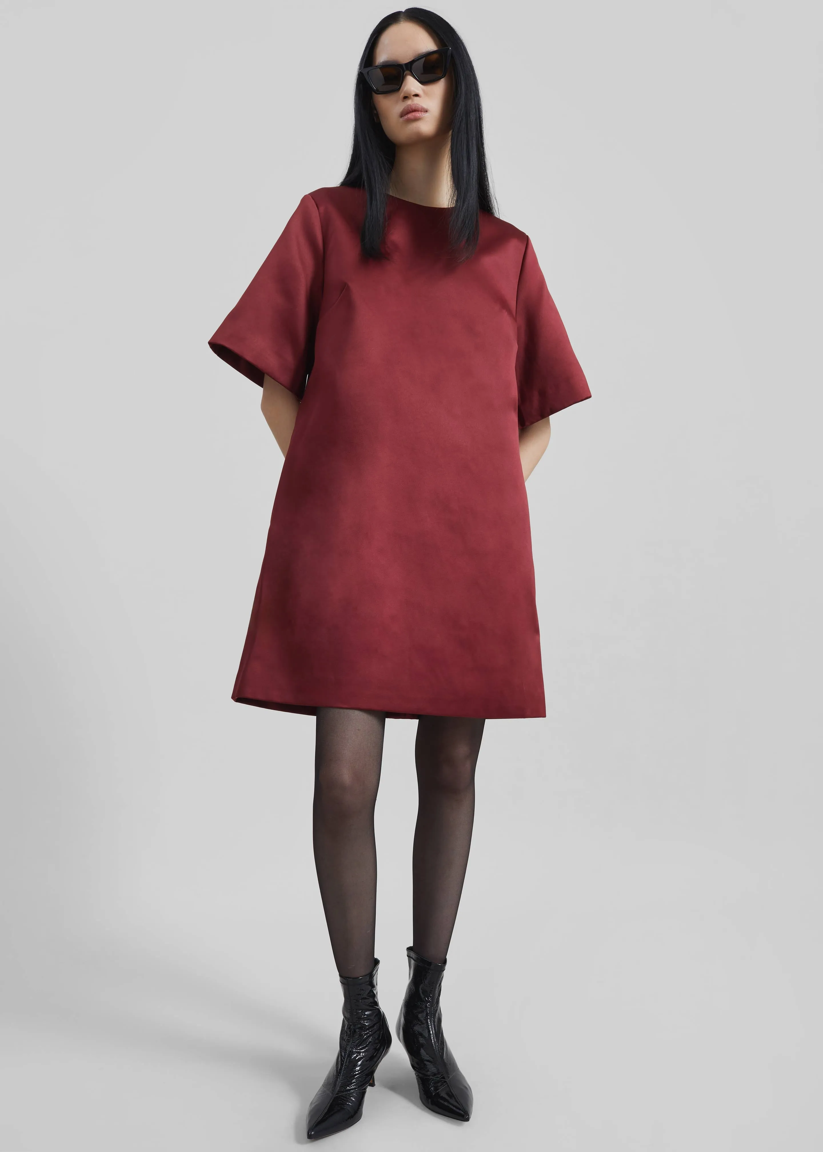 By Malene Birger Harperz Mini Dress - Cabernet sold by Frankie Shop product image thumbnail 2