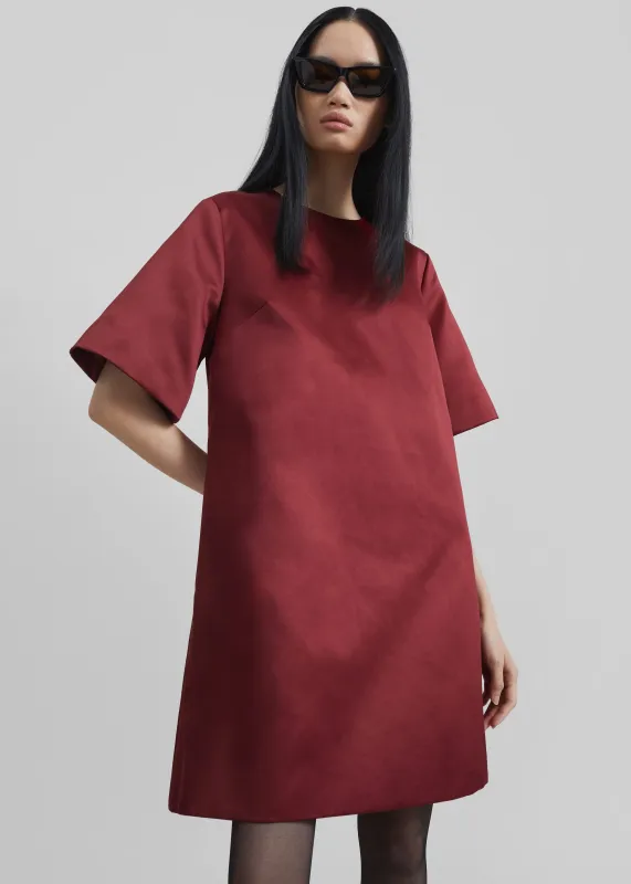 By Malene Birger Harperz Mini Dress - Cabernet sold by Frankie Shop