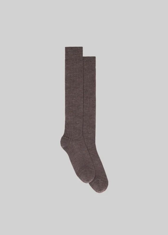 Sulza Thin Ribbed Socks - Taupe made by Frankie Shop