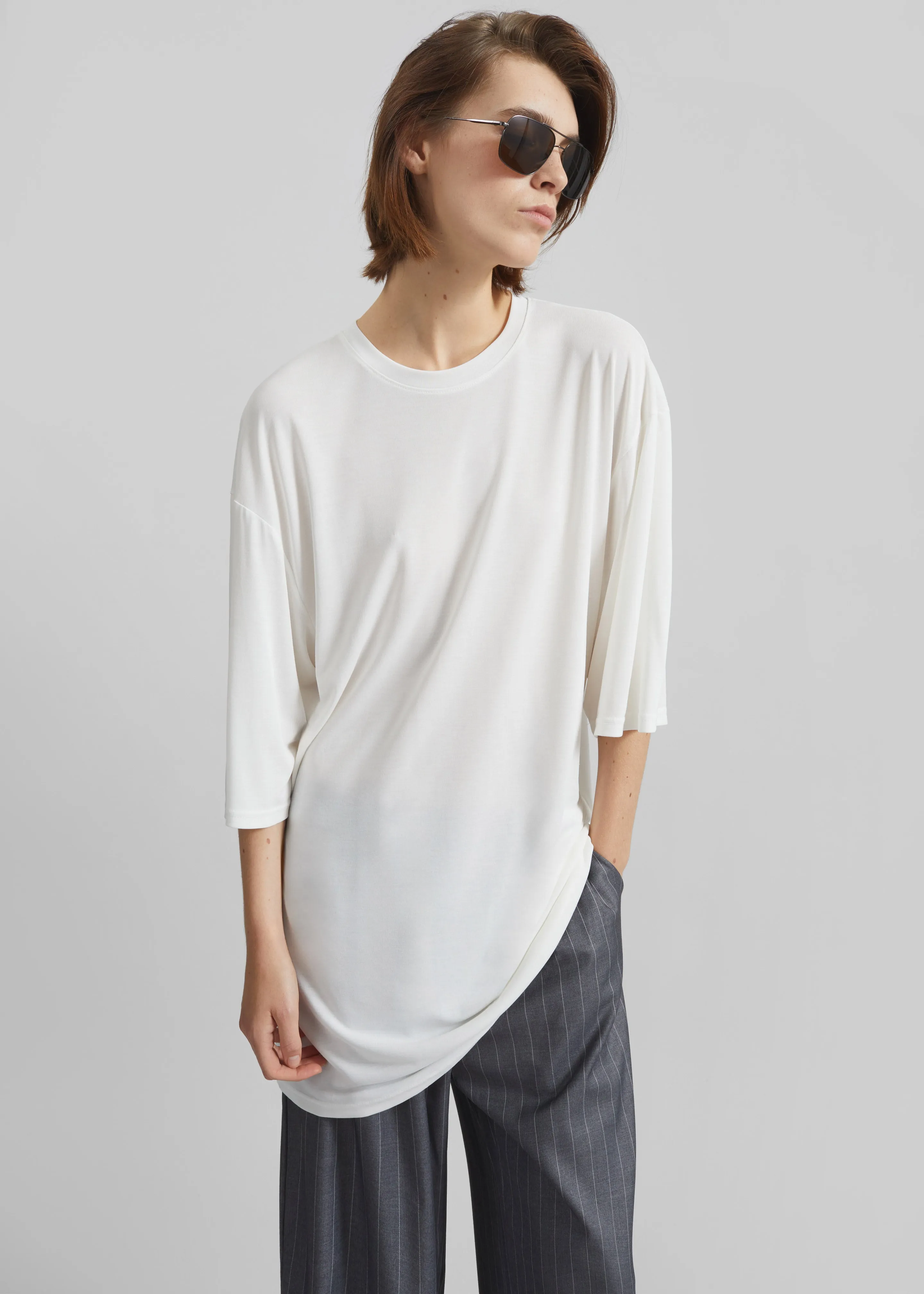 Oberon Soft Oversized T-Shirt - White sold by Frankie Shop product image thumbnail 3