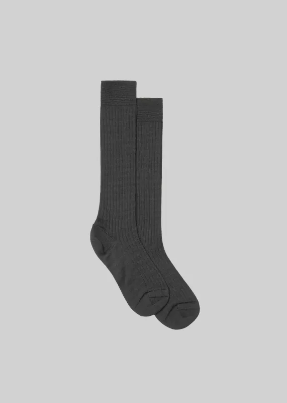 Sulza Thin Ribbed Socks - Grey made by Frankie Shop