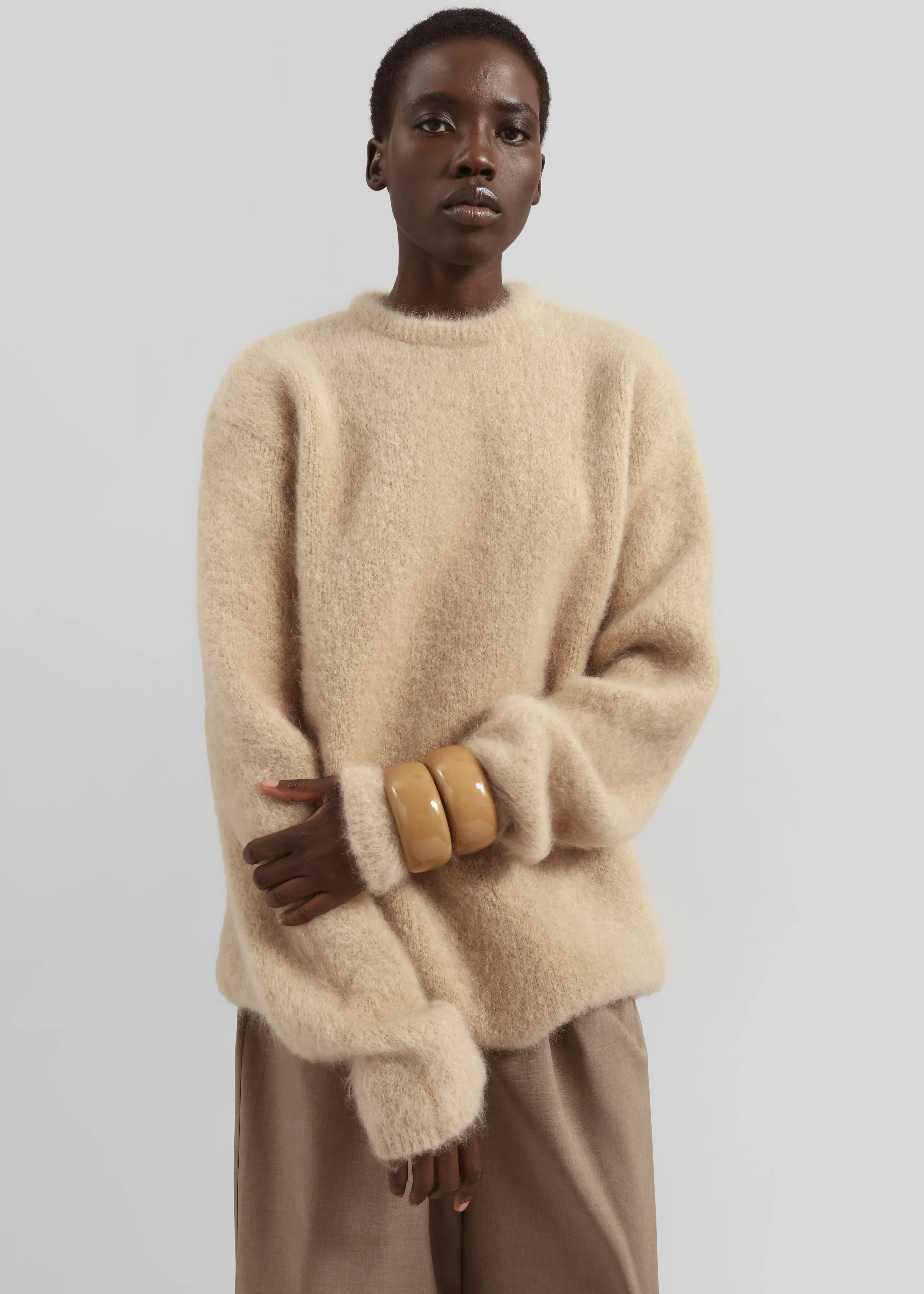 Ellery Mohair Crewneck Sweater - Beige sold by Frankie Shop product image thumbnail 5