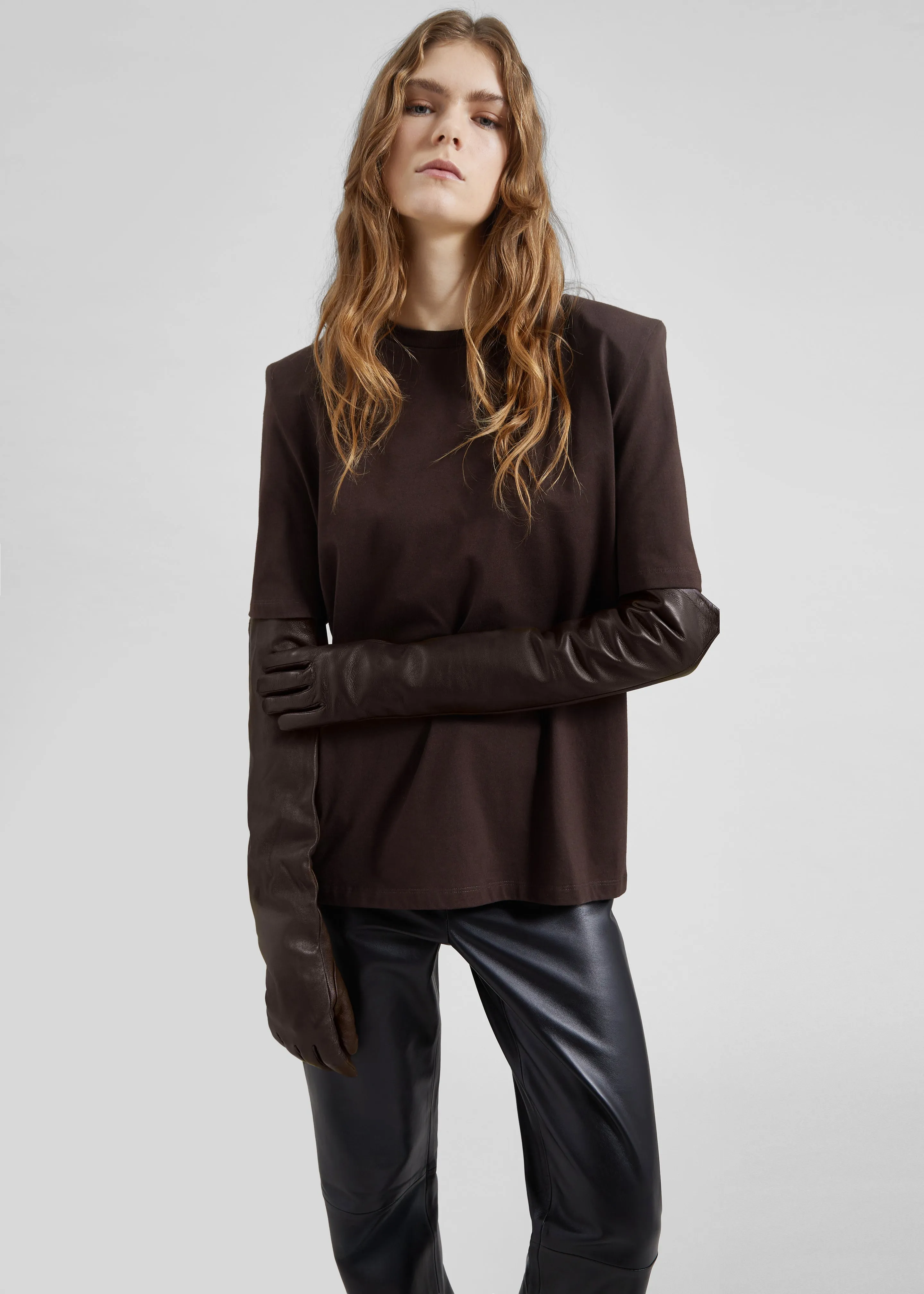 Carrington Padded Shoulder Tee - Brown sold by Frankie Shop product image thumbnail 3