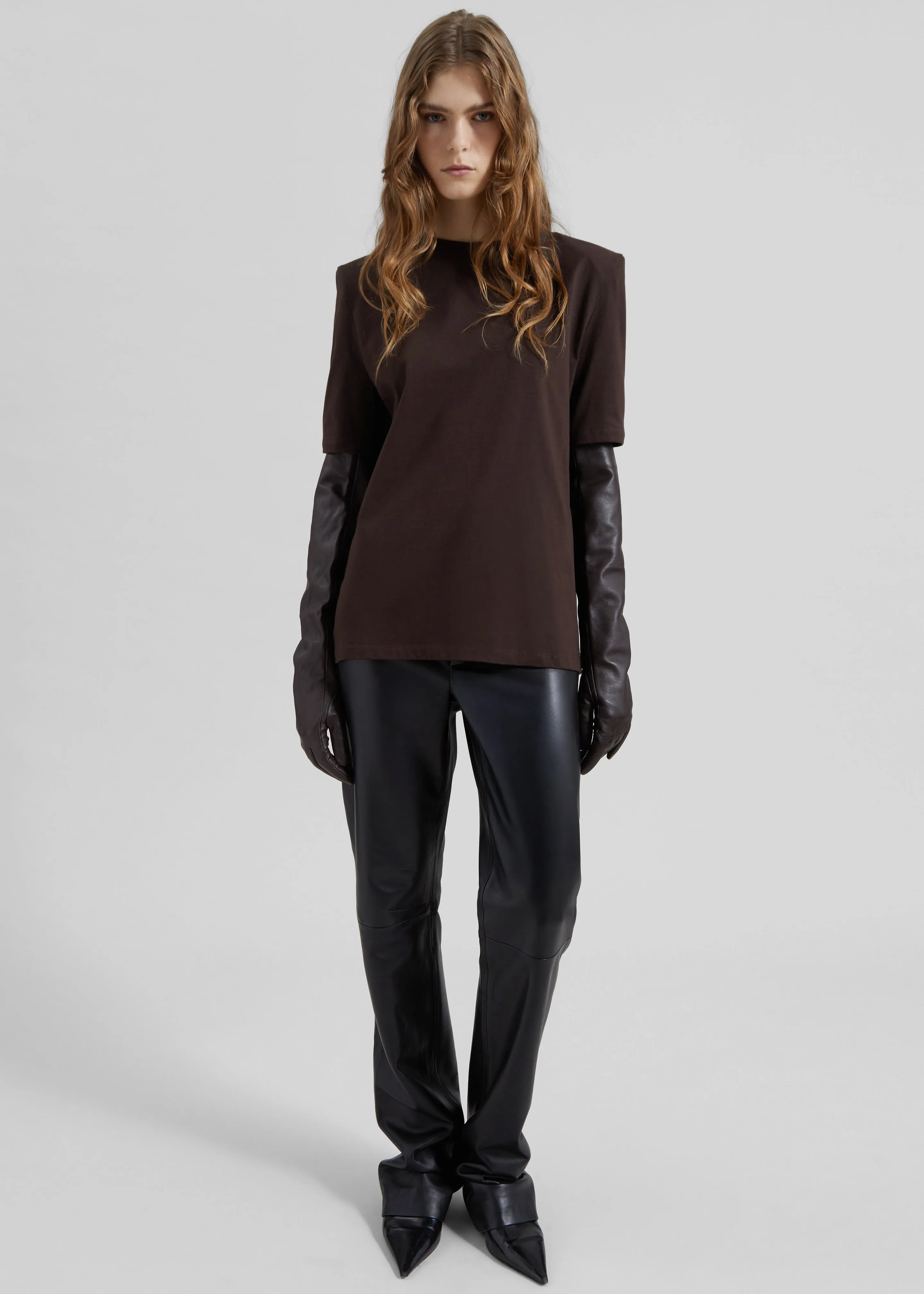 Carrington Padded Shoulder Tee - Brown sold by Frankie Shop product image thumbnail 2