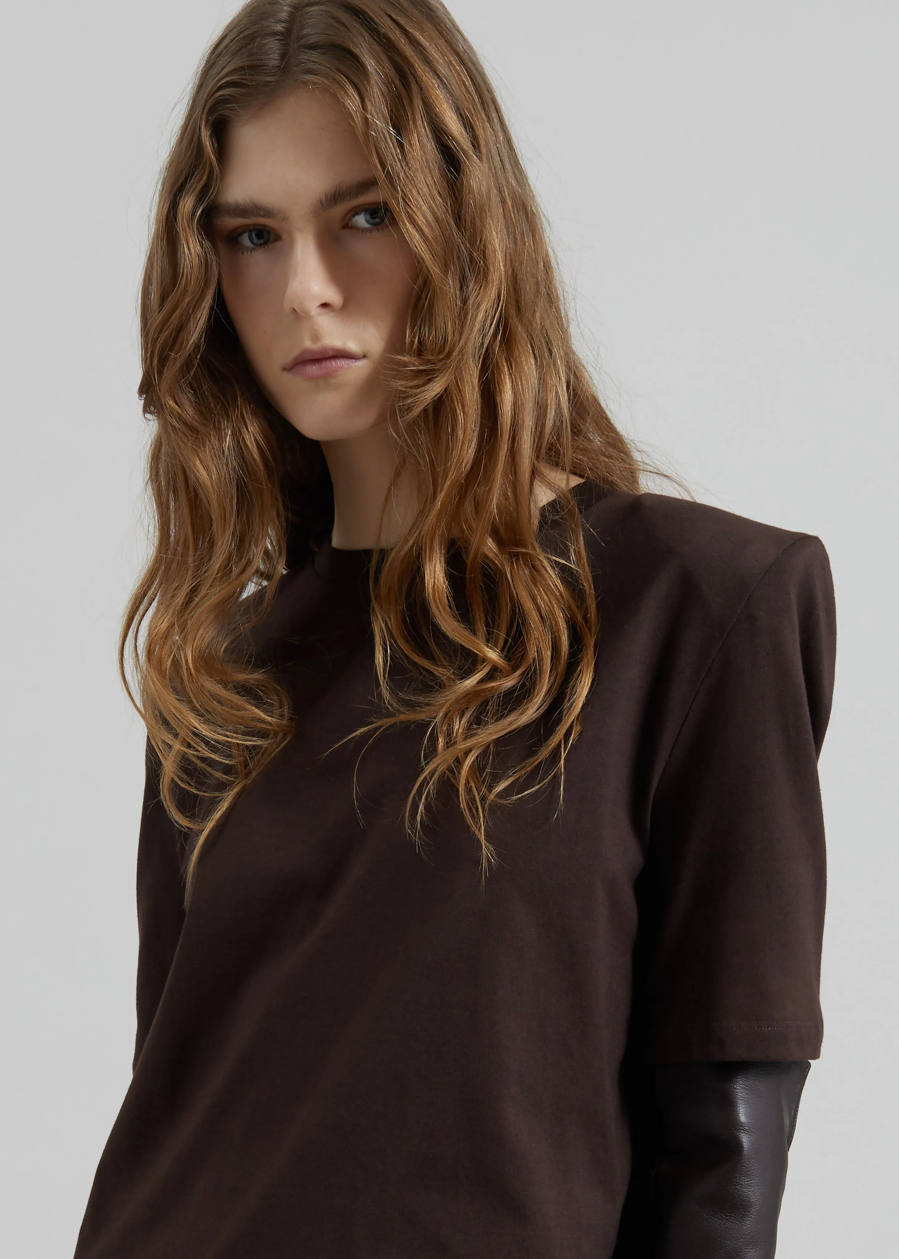 Carrington Padded Shoulder Tee - Brown sold by Frankie Shop product image thumbnail 4
