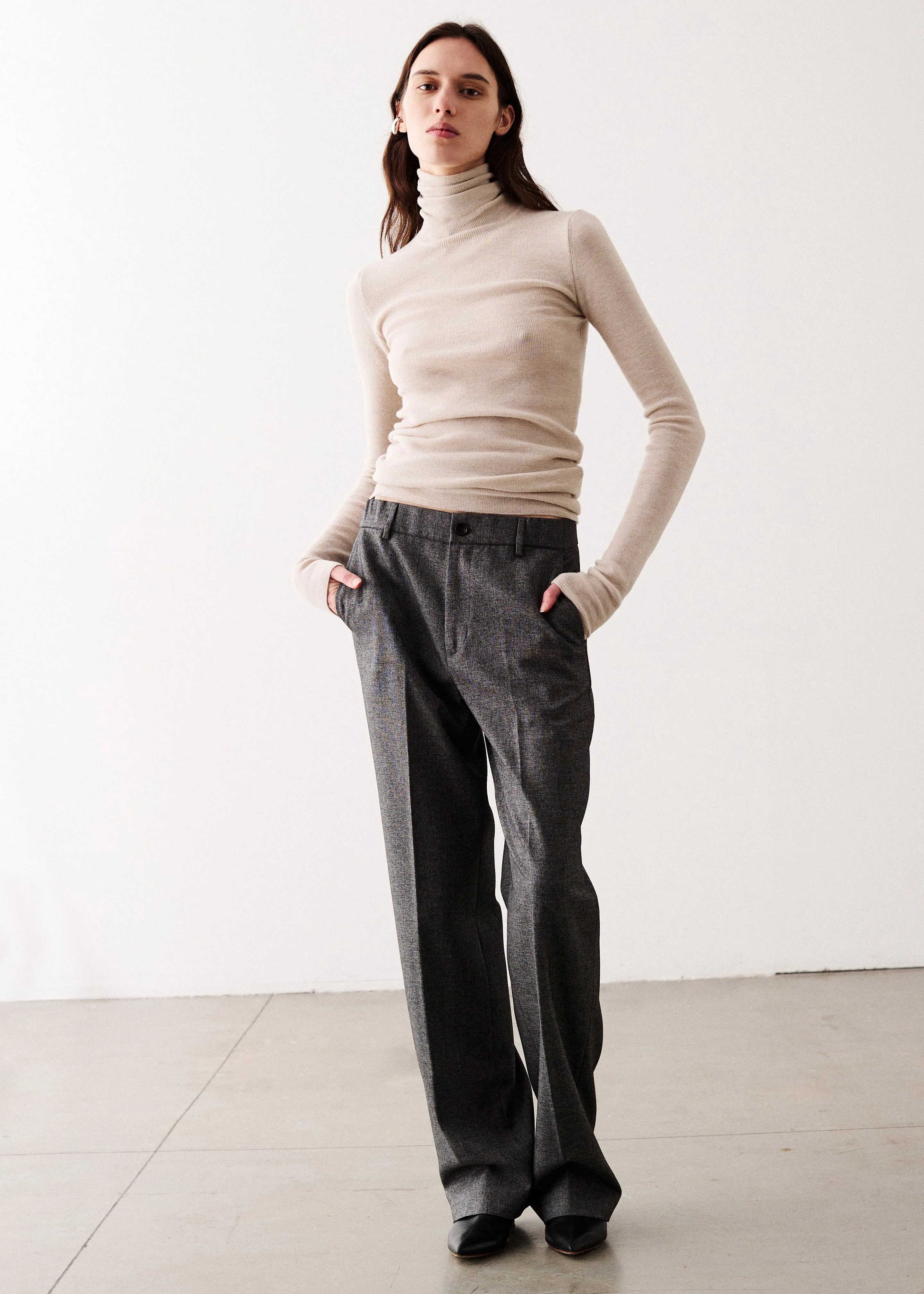 Covert Rib Slim Turtleneck - Beige sold by Frankie Shop