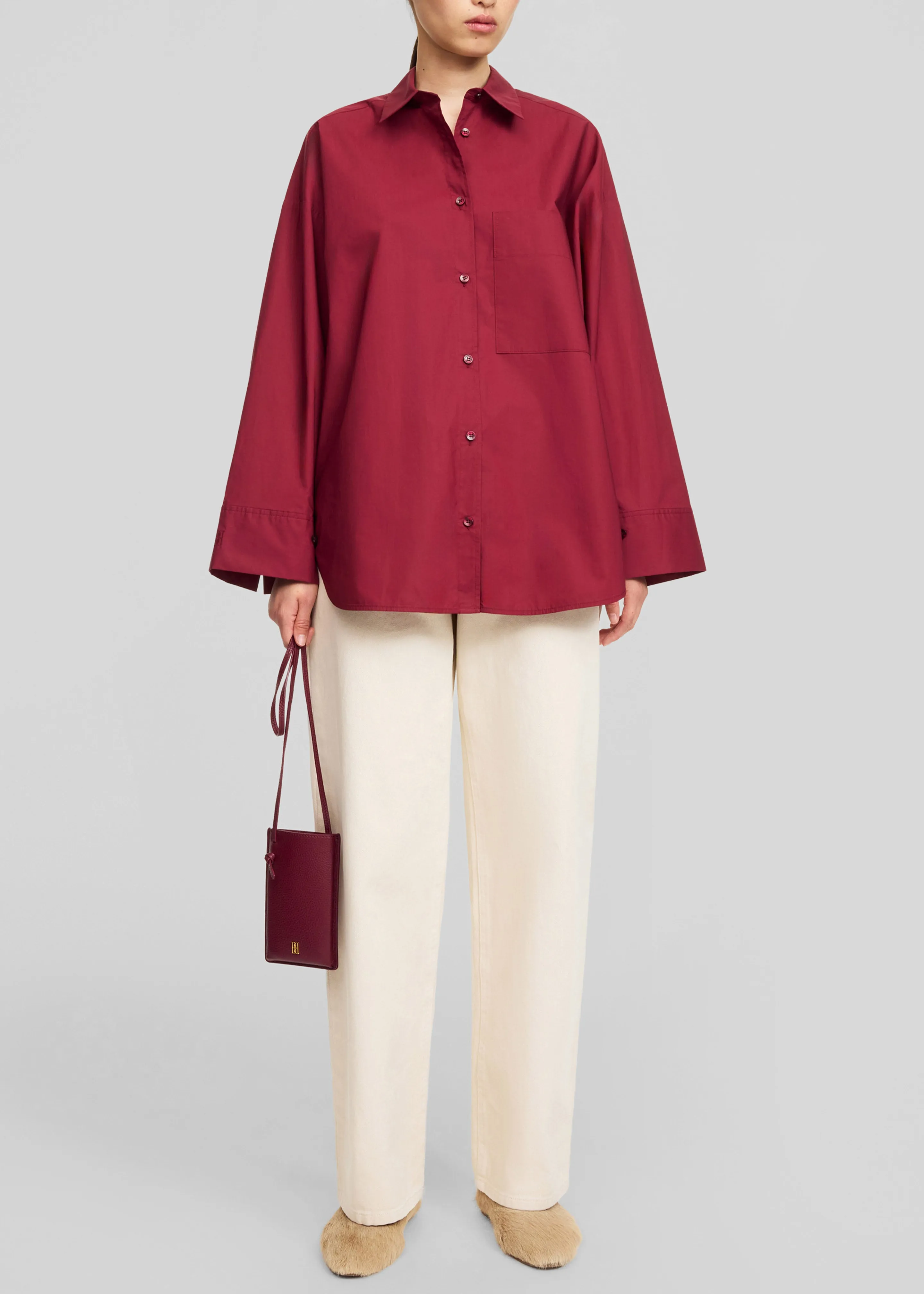 By Malene Birger Aya Phone Leather Pouch - Cabernet sold by Frankie Shop product image thumbnail 5