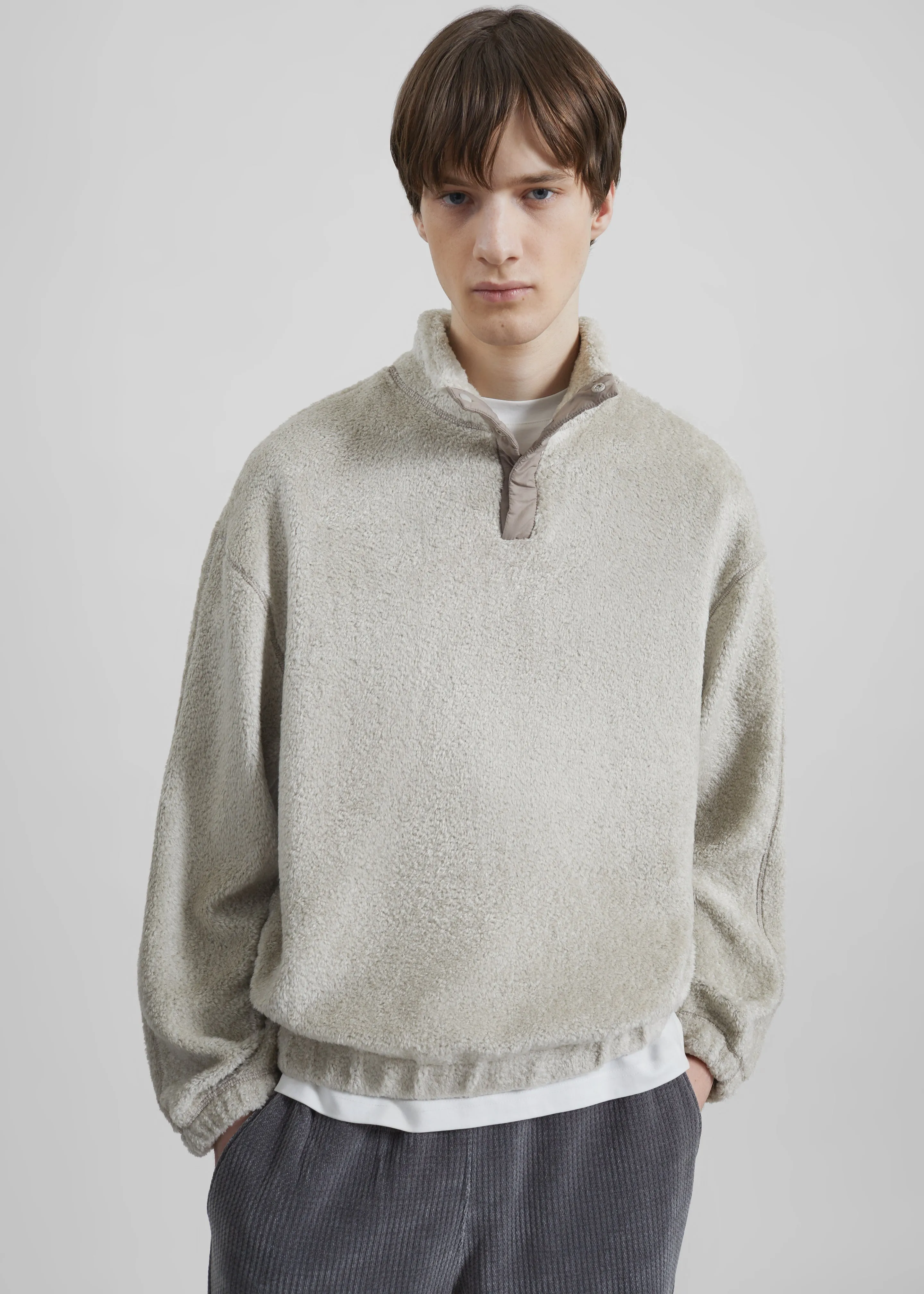 Amomento Fluffy Oversized Half Neck Pullover - Grey sold by Frankie Shop product image thumbnail 4