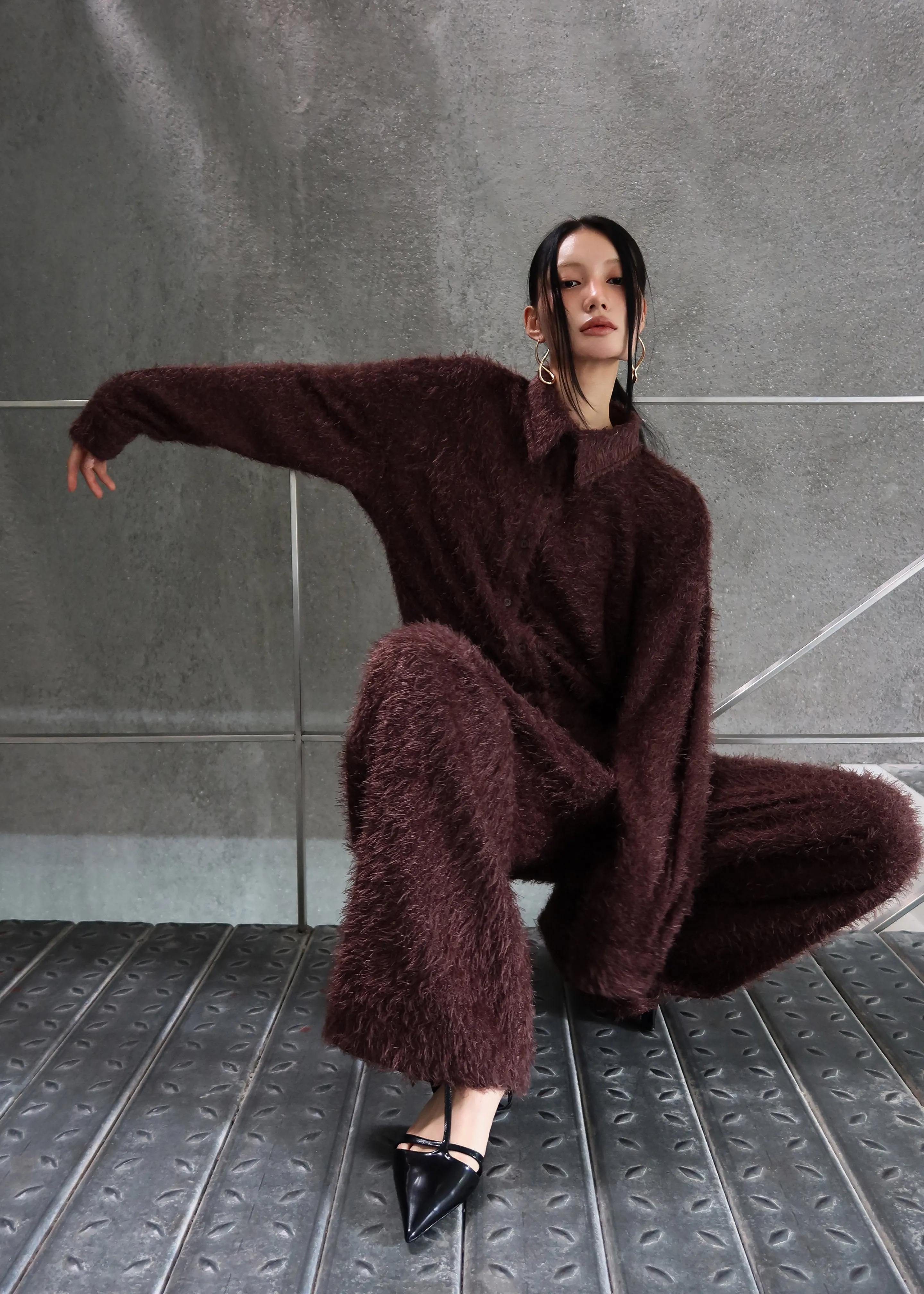 Melker Furry Pants - Mauve Brown sold by Frankie Shop product image thumbnail 2