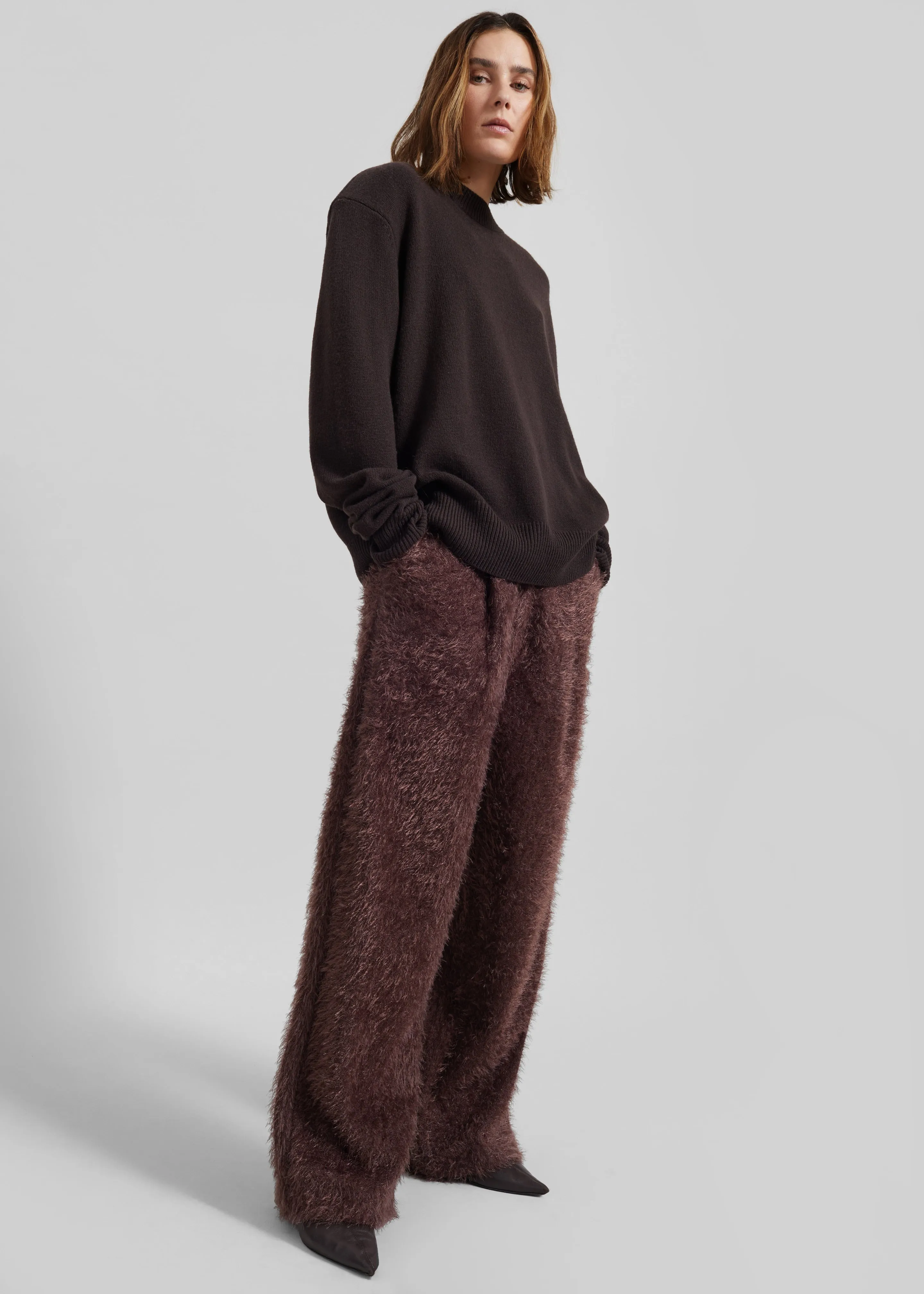 Melker Furry Pants - Mauve Brown sold by Frankie Shop