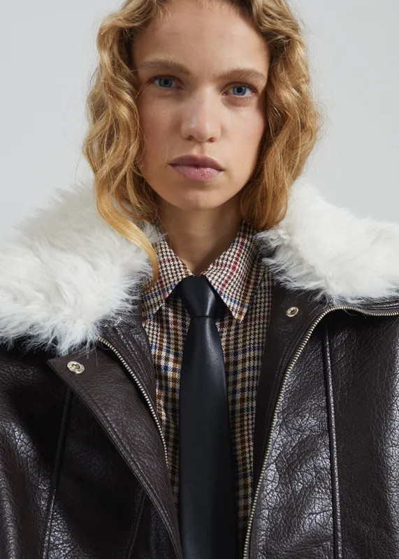 Rune Faux Leather Tie - Black made by Frankie Shop