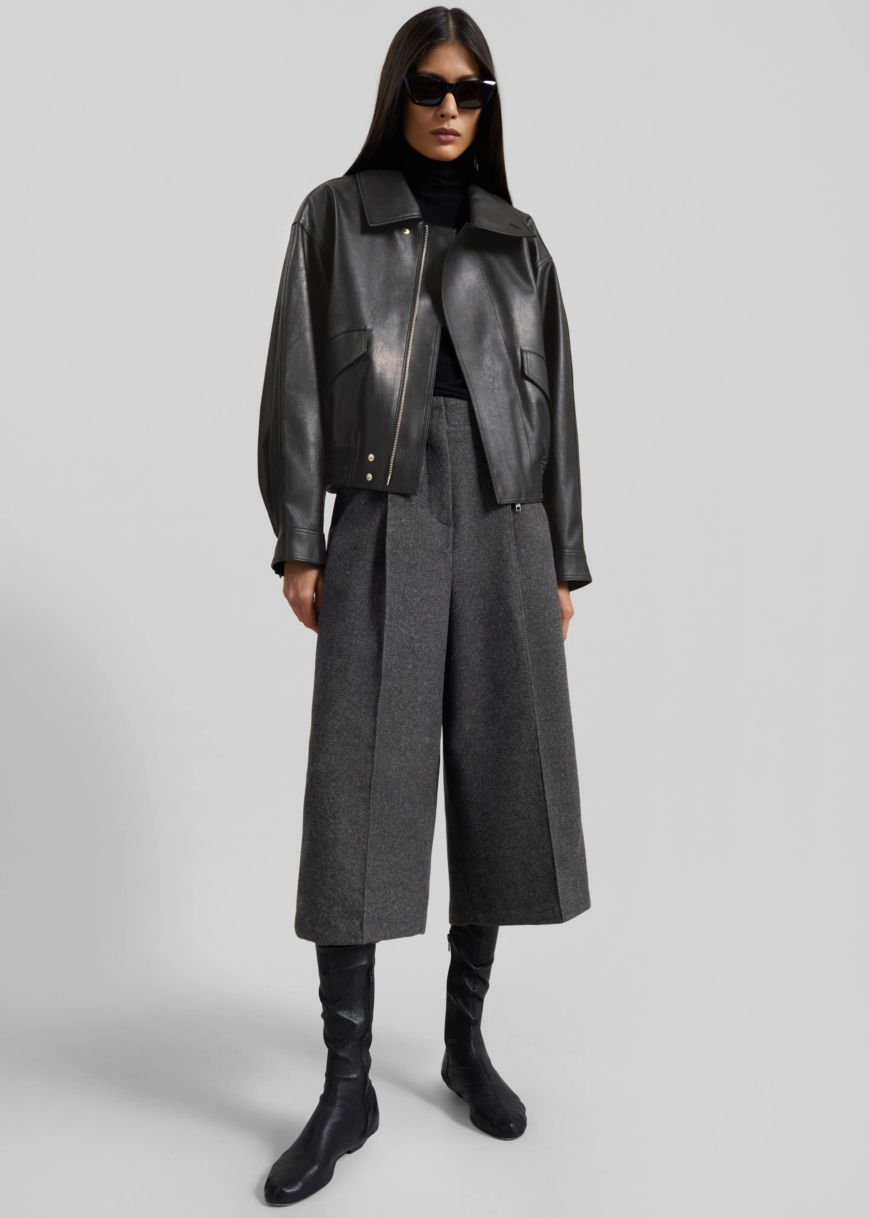 Halmstad Faux Leather Jacket - Charcoal sold by Frankie Shop product image thumbnail 4