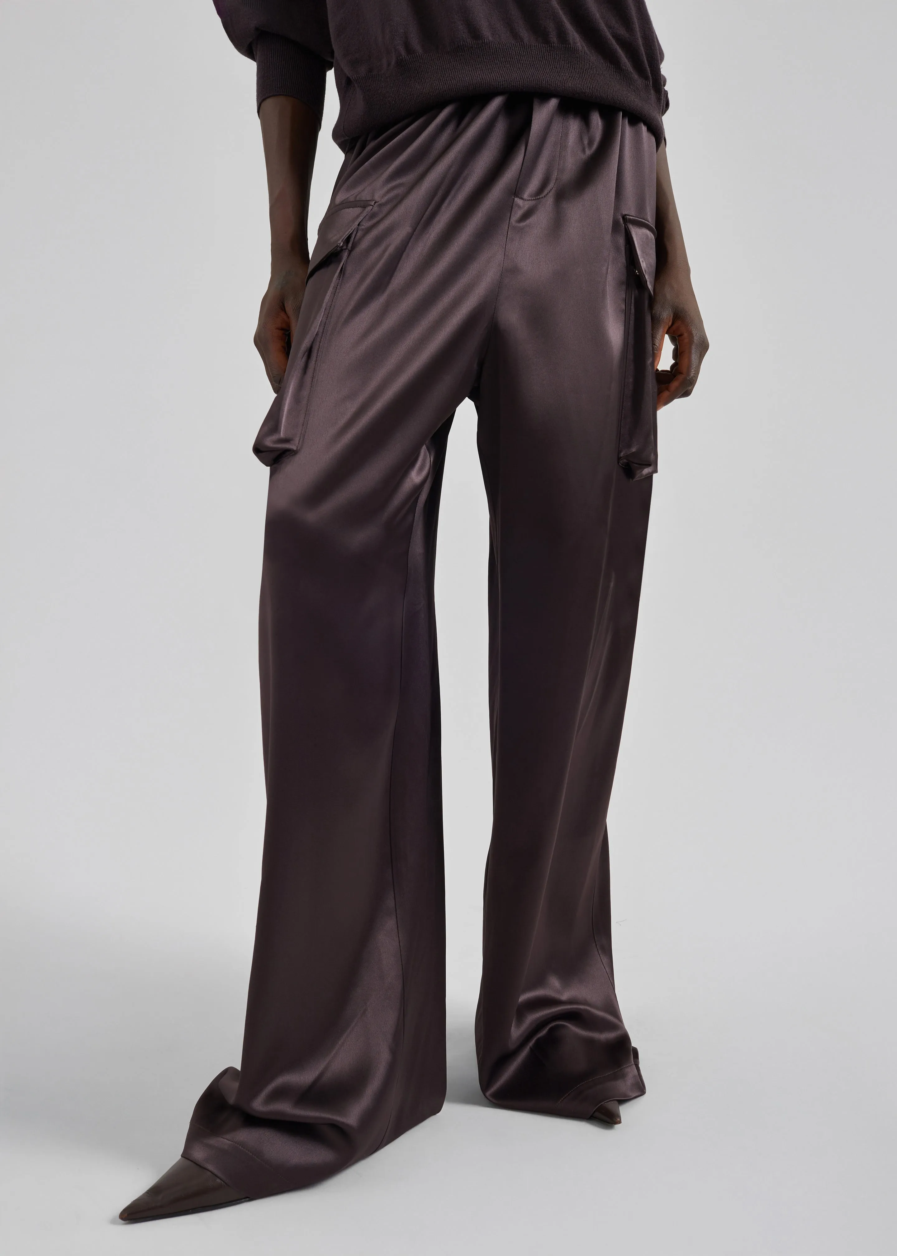 Delny Satin Cargo Pants - Dark Brown sold by Frankie Shop product image thumbnail 2