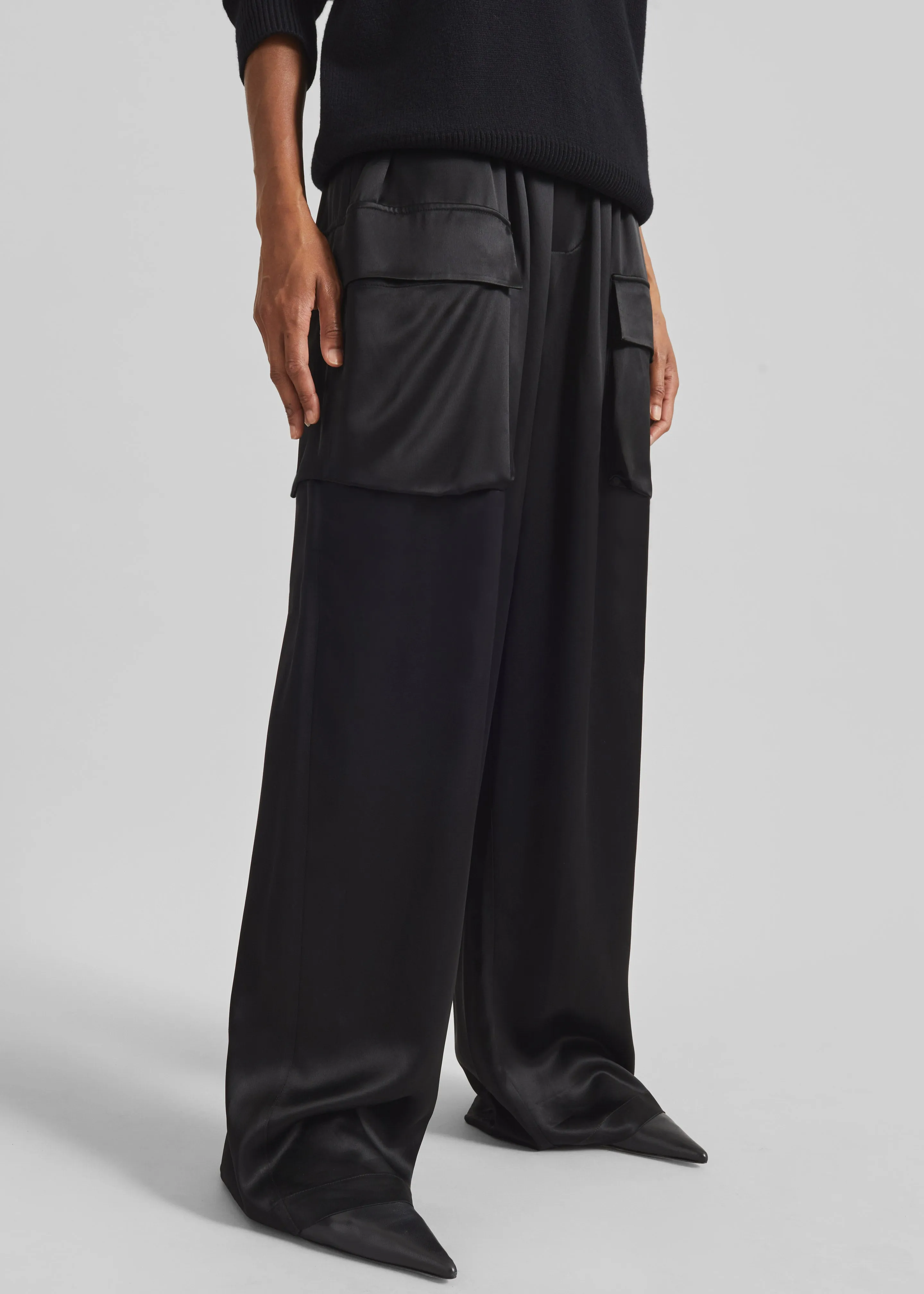 Delny Satin Cargo Pants - Black sold by Frankie Shop product image thumbnail 3