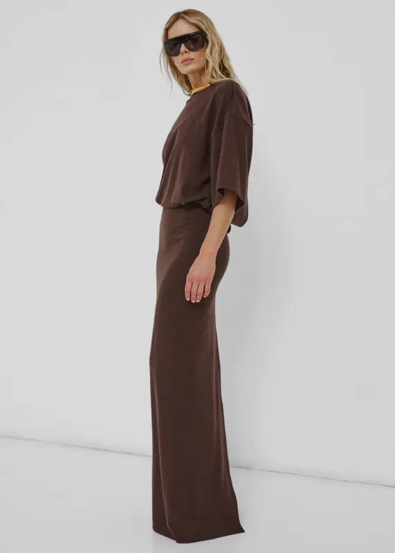 Darkpark Marlin Open Back Wool Dress - Dark Brown sold by Frankie Shop