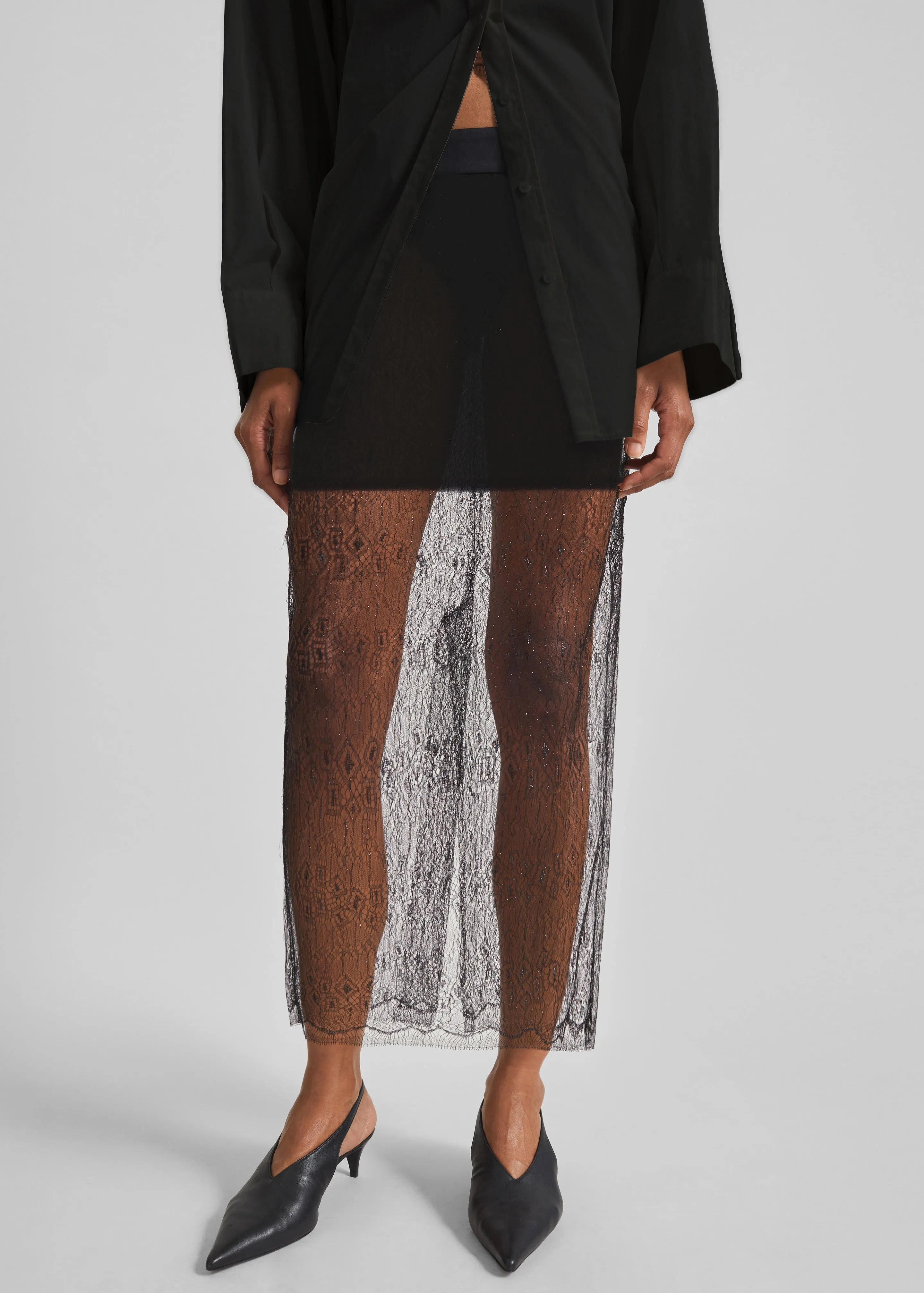 Alrose Lace Midi Skirt - Black sold by Frankie Shop product image thumbnail 3