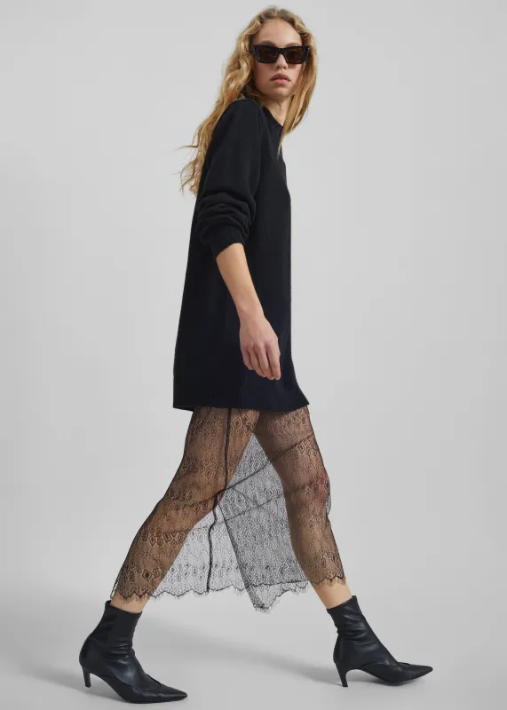 Alrose Lace Midi Skirt - Black sold by Frankie Shop