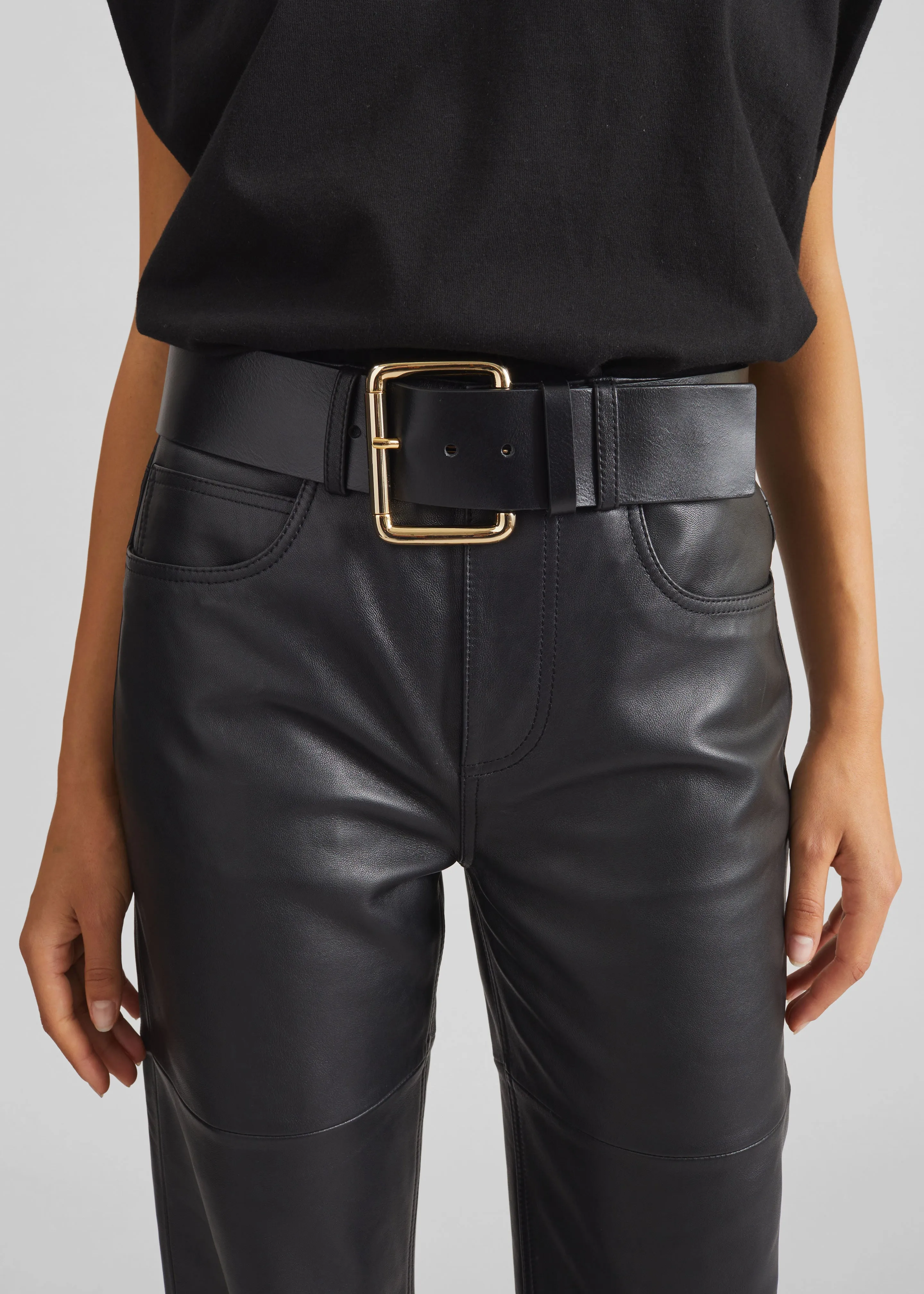 Marty Leather Belt - Black/Gold sold by Frankie Shop product image thumbnail 2