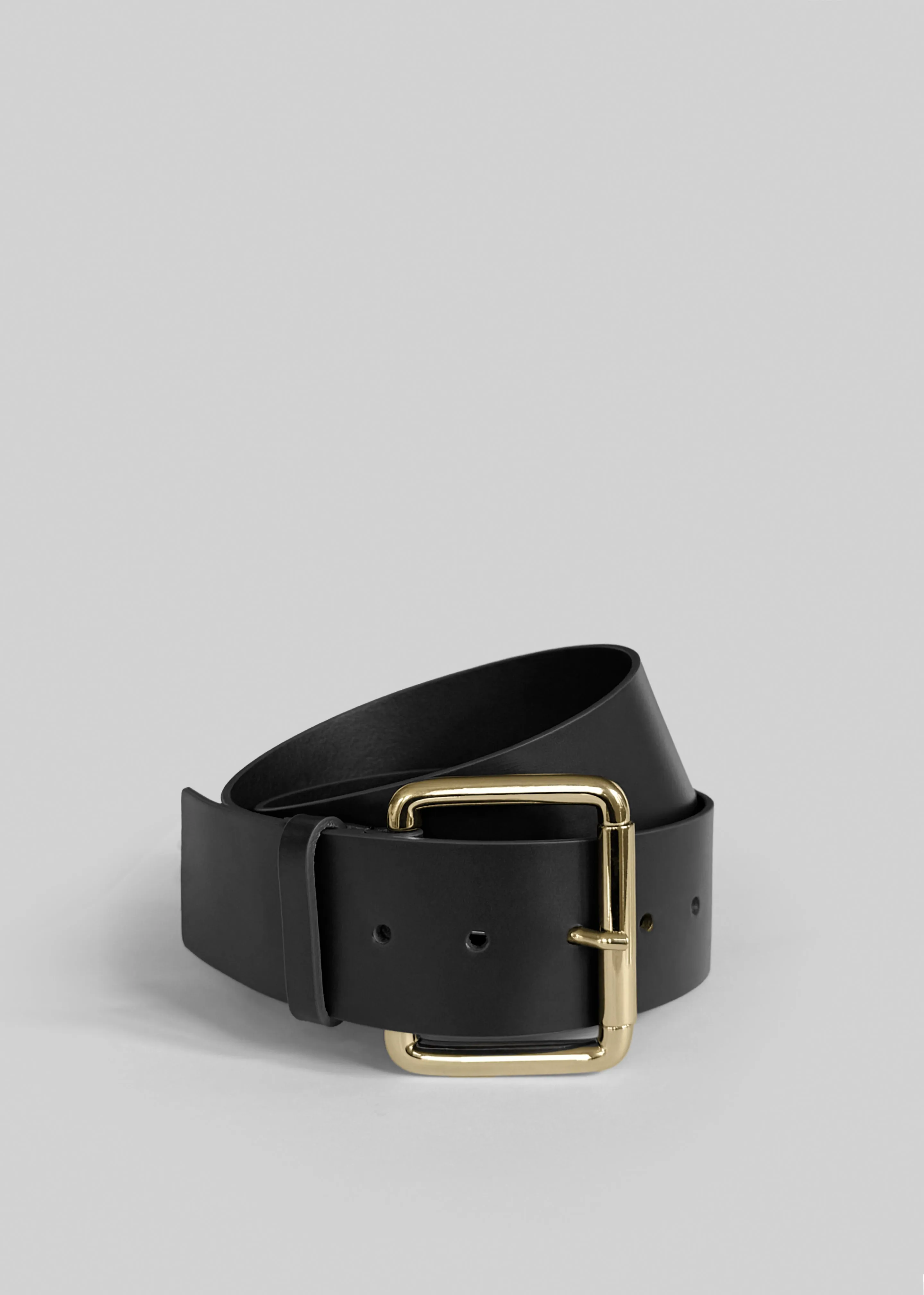 Marty Leather Belt - Black/Gold sold by Frankie Shop