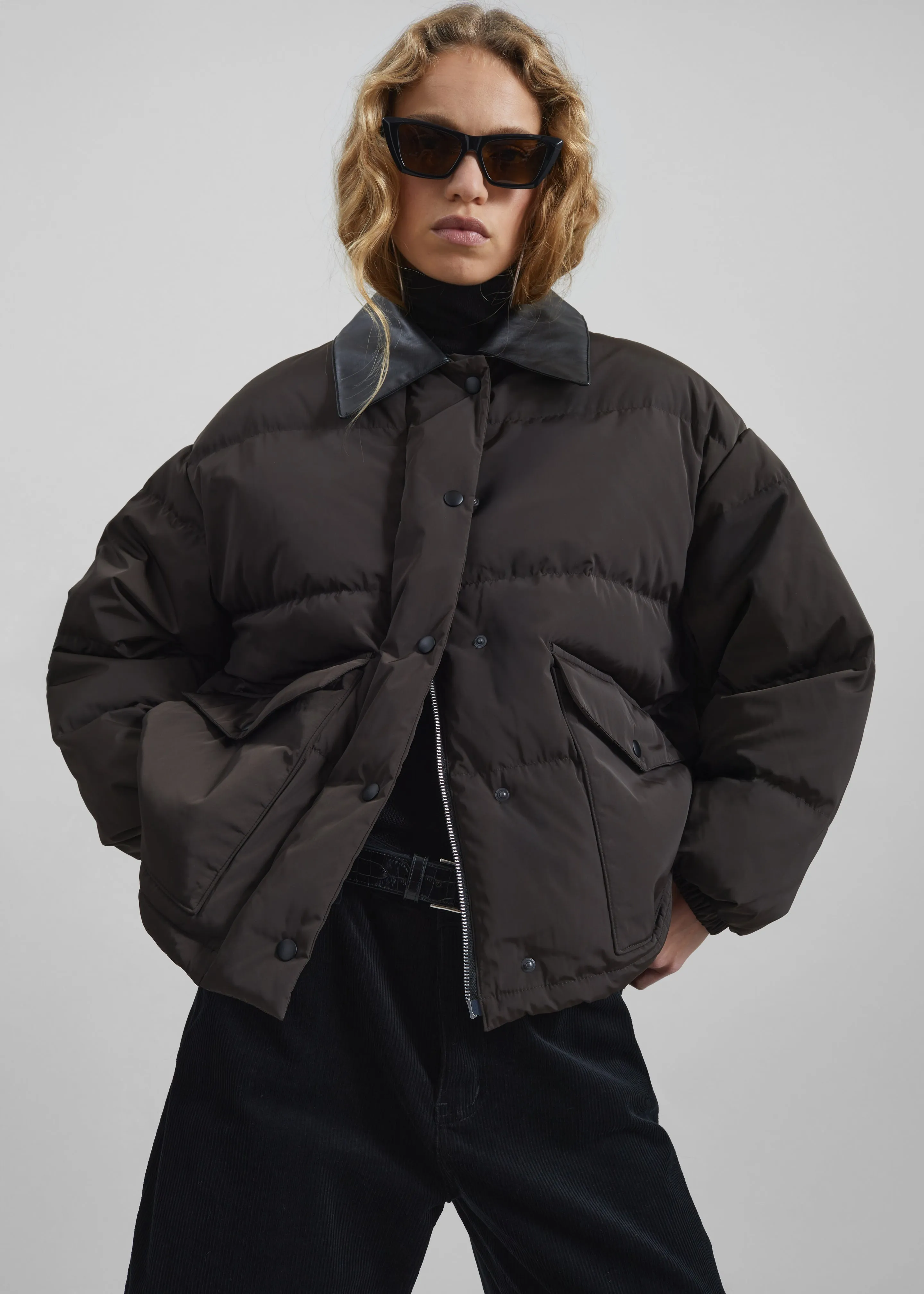 Zinal Puffer Jacket - Dark Brown sold by Frankie Shop