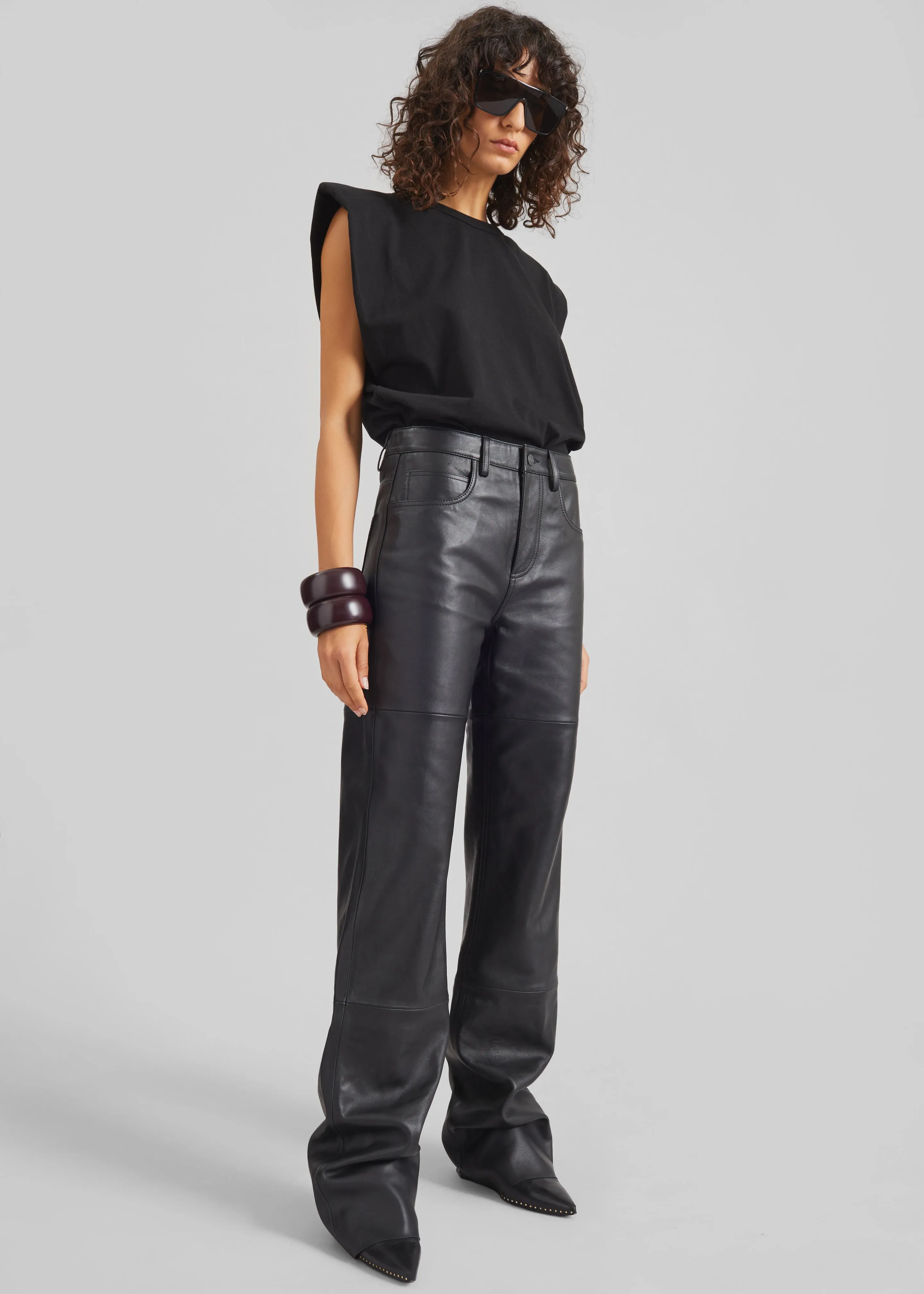 Dalston Leather Pants - Black sold by Frankie Shop product image thumbnail 5
