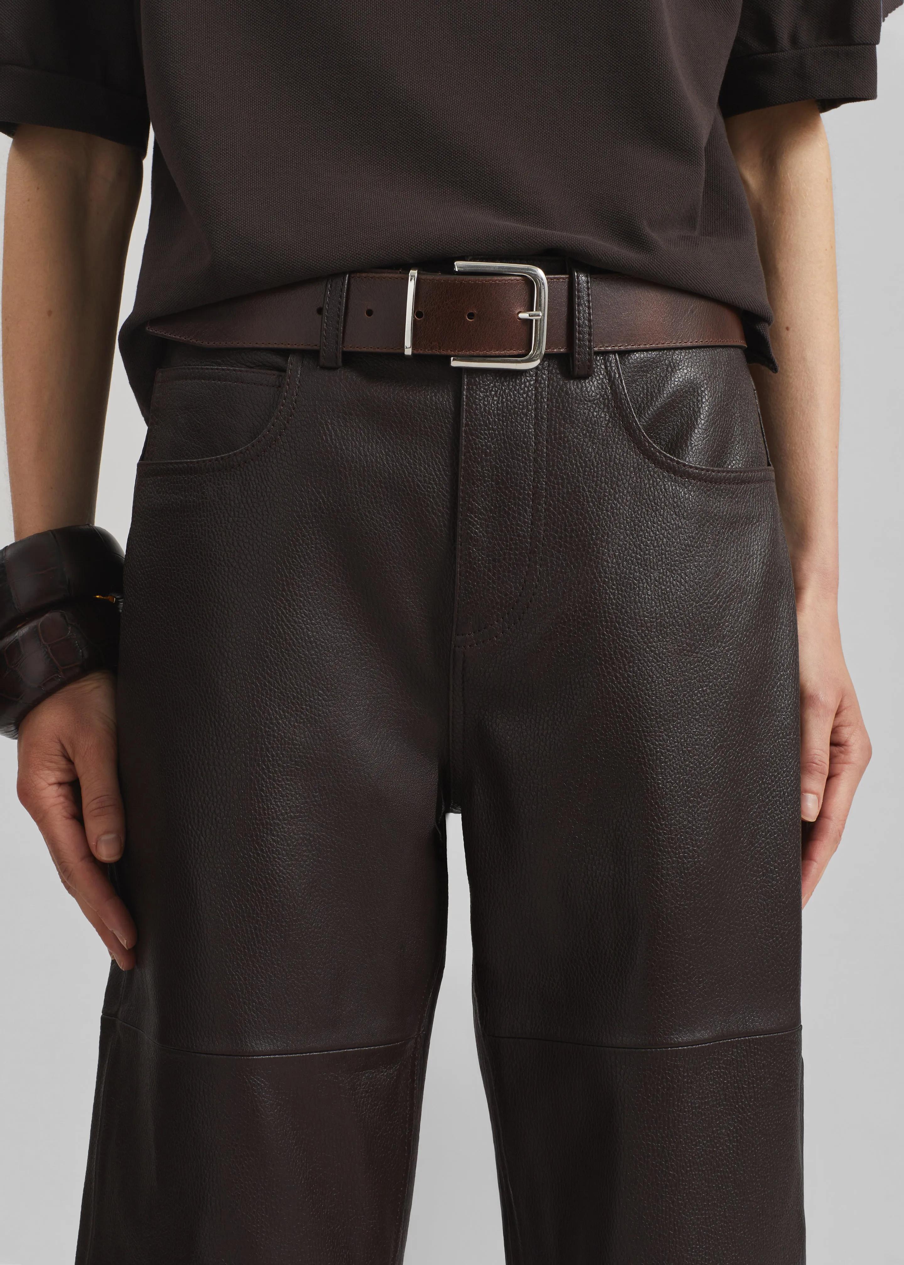 Dalston Leather Pants - Vintage Brown sold by Frankie Shop product image thumbnail 4