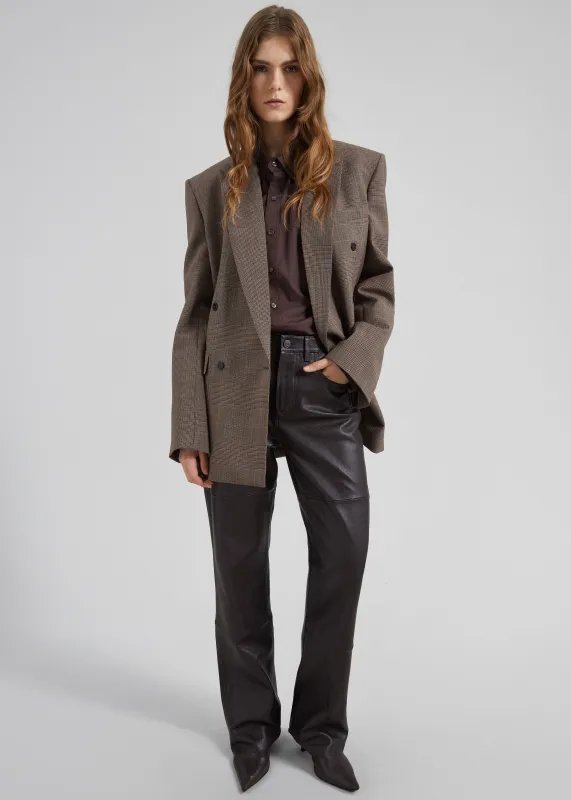 Dalston Leather Pants - Vintage Brown sold by Frankie Shop