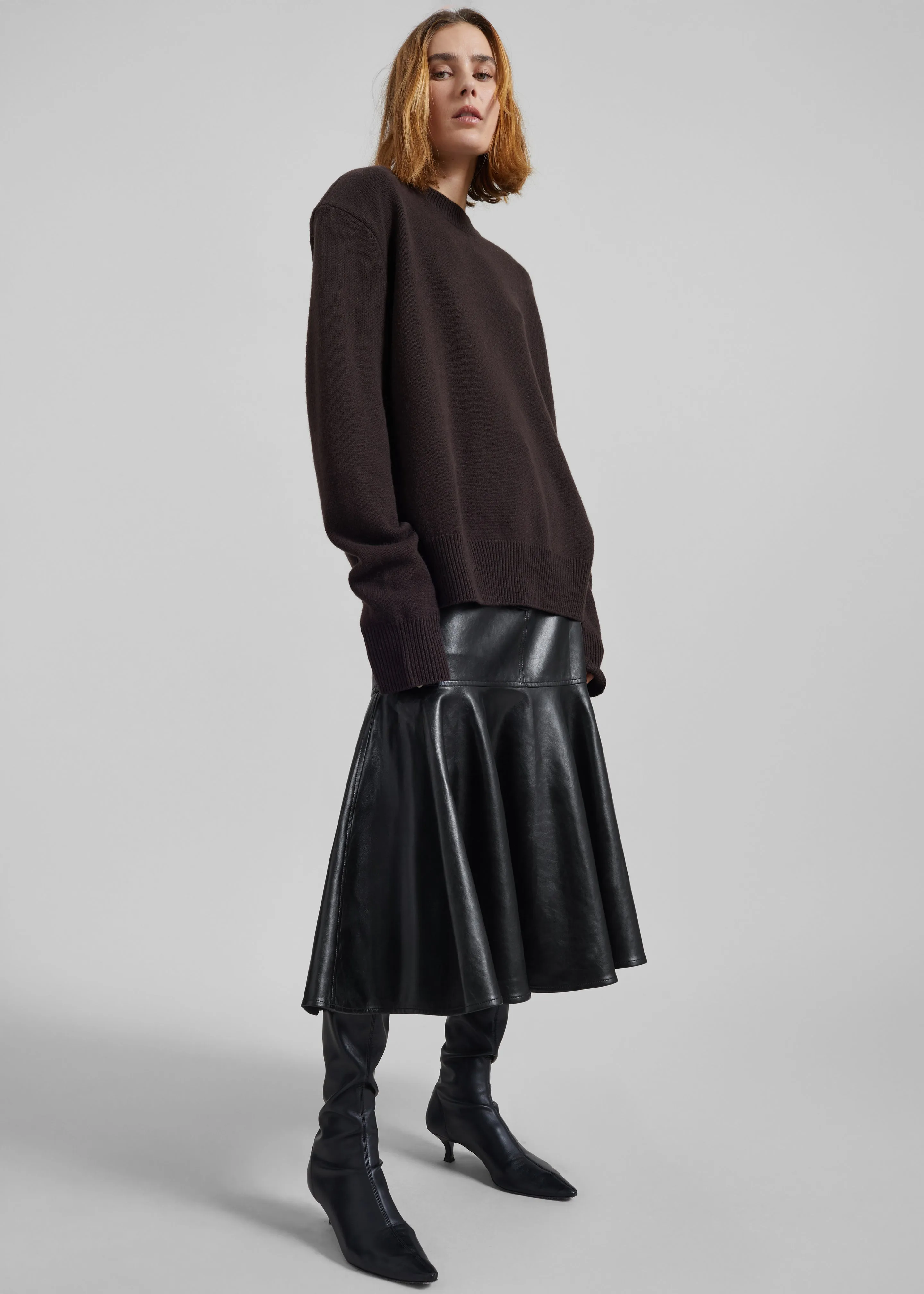 Arvika Faux Leather Mermaid Skirt - Black sold by Frankie Shop