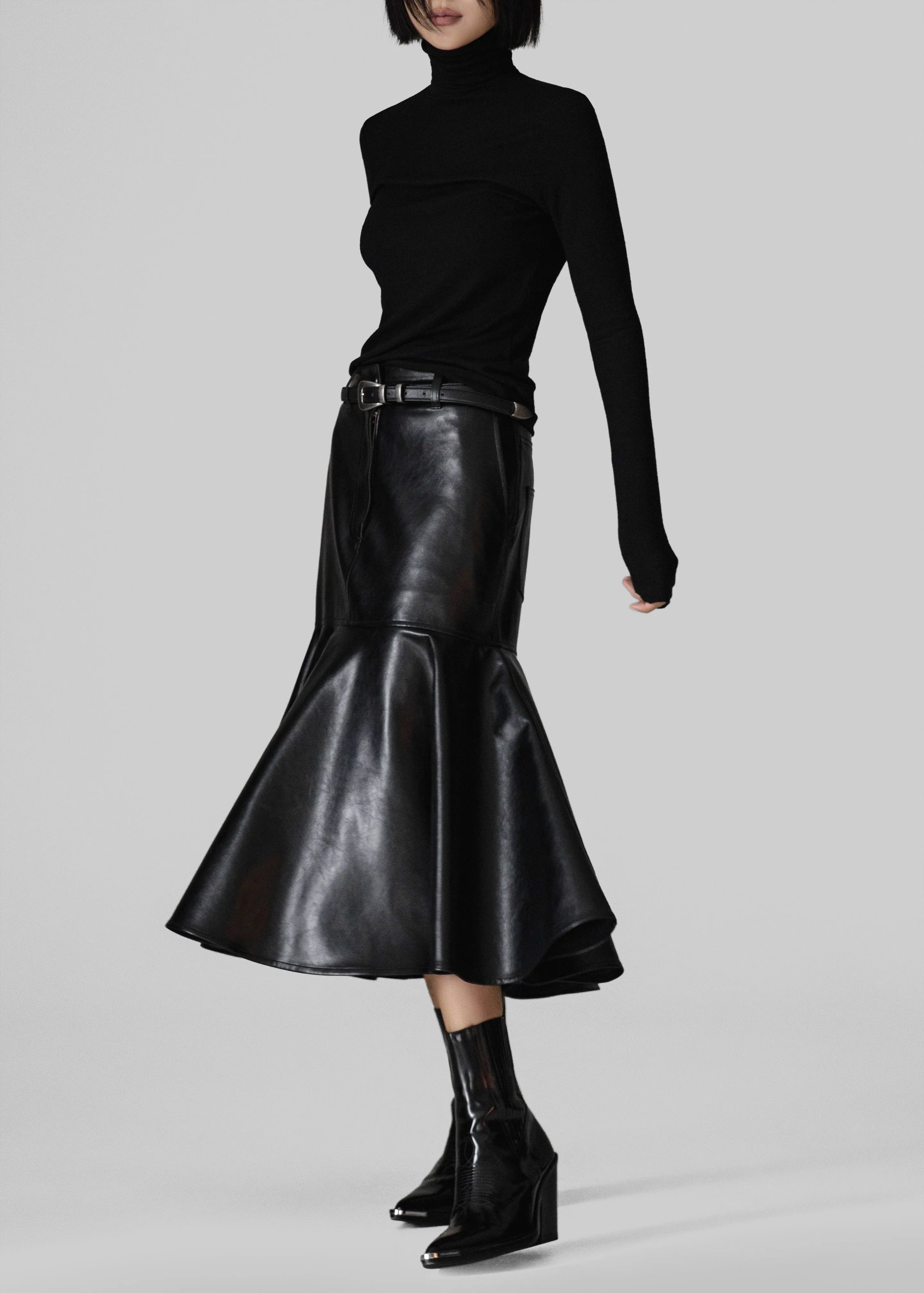 Arvika Faux Leather Mermaid Skirt - Black sold by Frankie Shop product image thumbnail 4