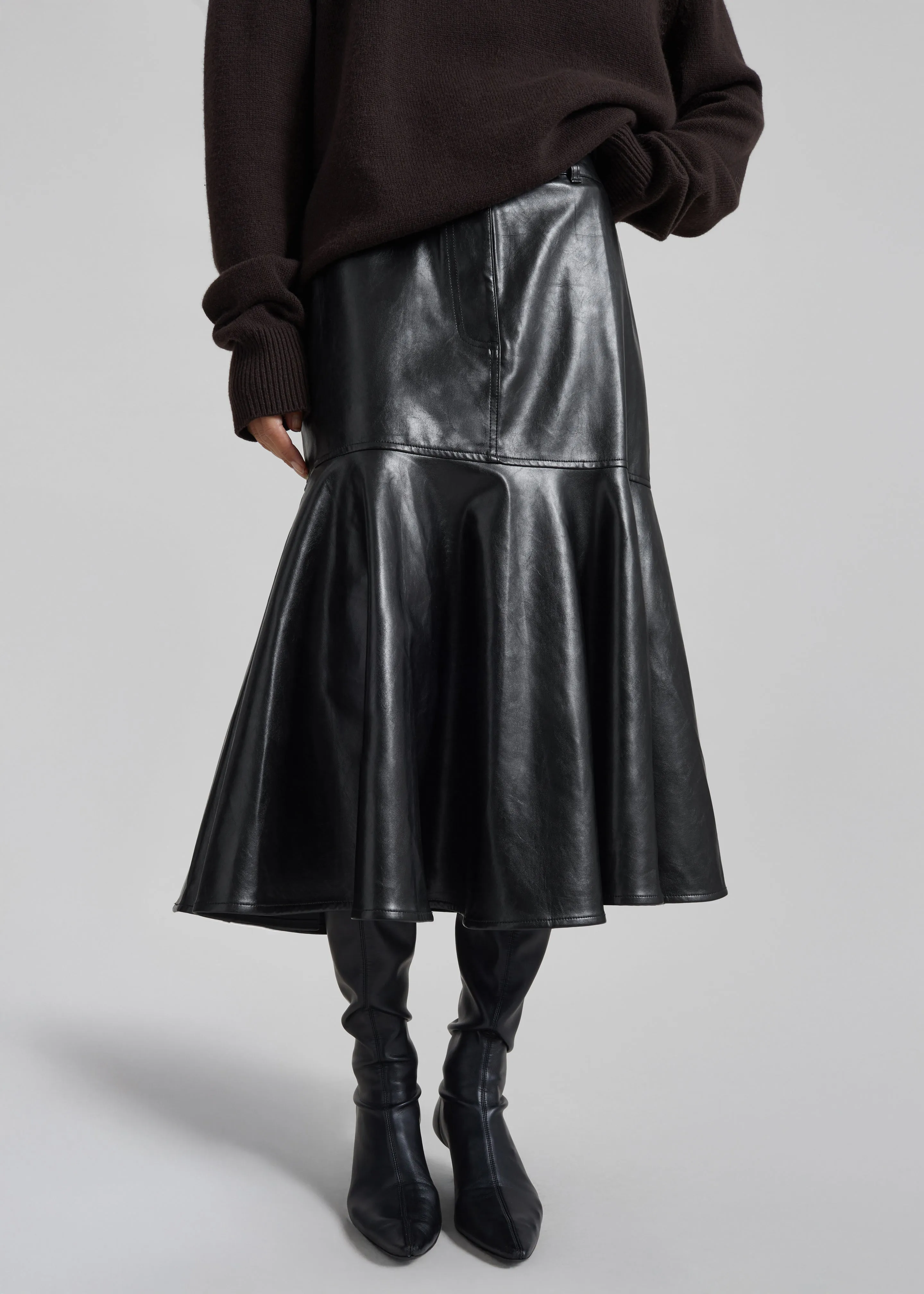 Arvika Faux Leather Mermaid Skirt - Black sold by Frankie Shop product image thumbnail 2