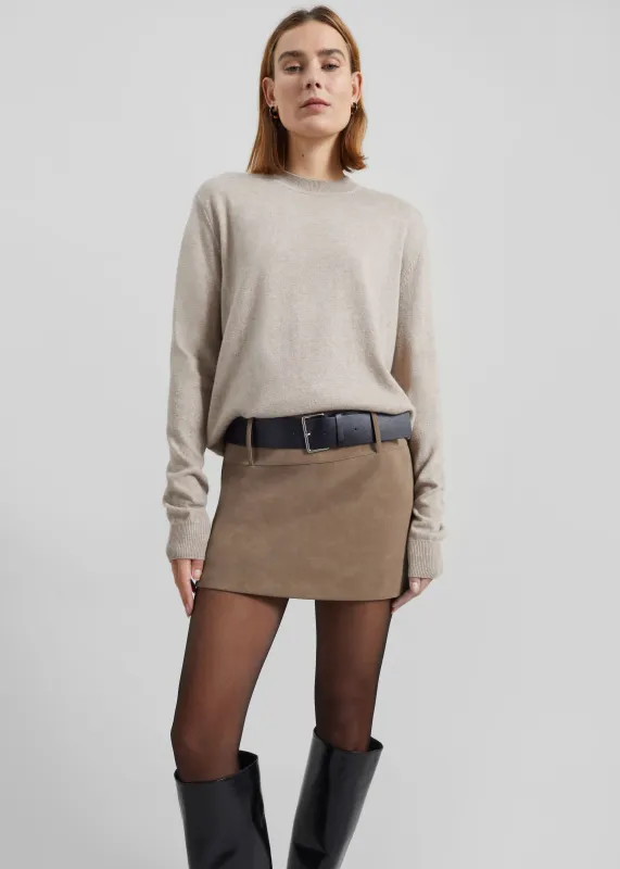 Arosa Belted Mini Skirt - Beige sold by Frankie Shop