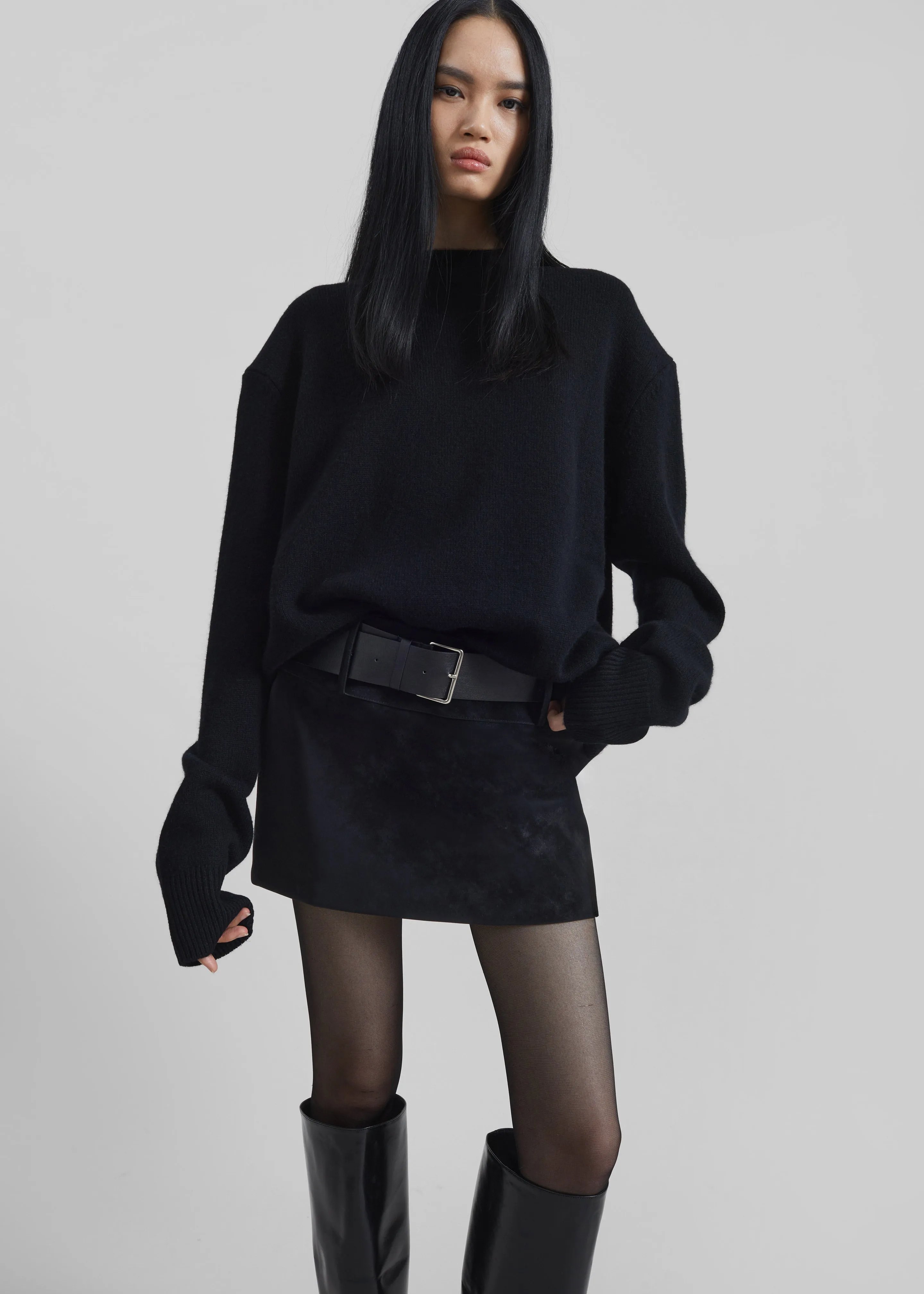 Arosa Belted Mini Skirt - Black sold by Frankie Shop