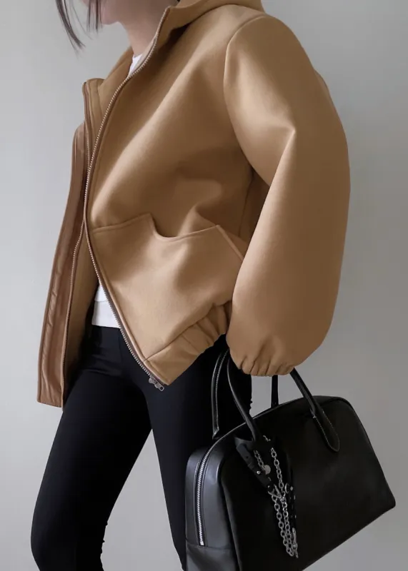 Rey Zip Up Hoodie - Beige sold by Frankie Shop