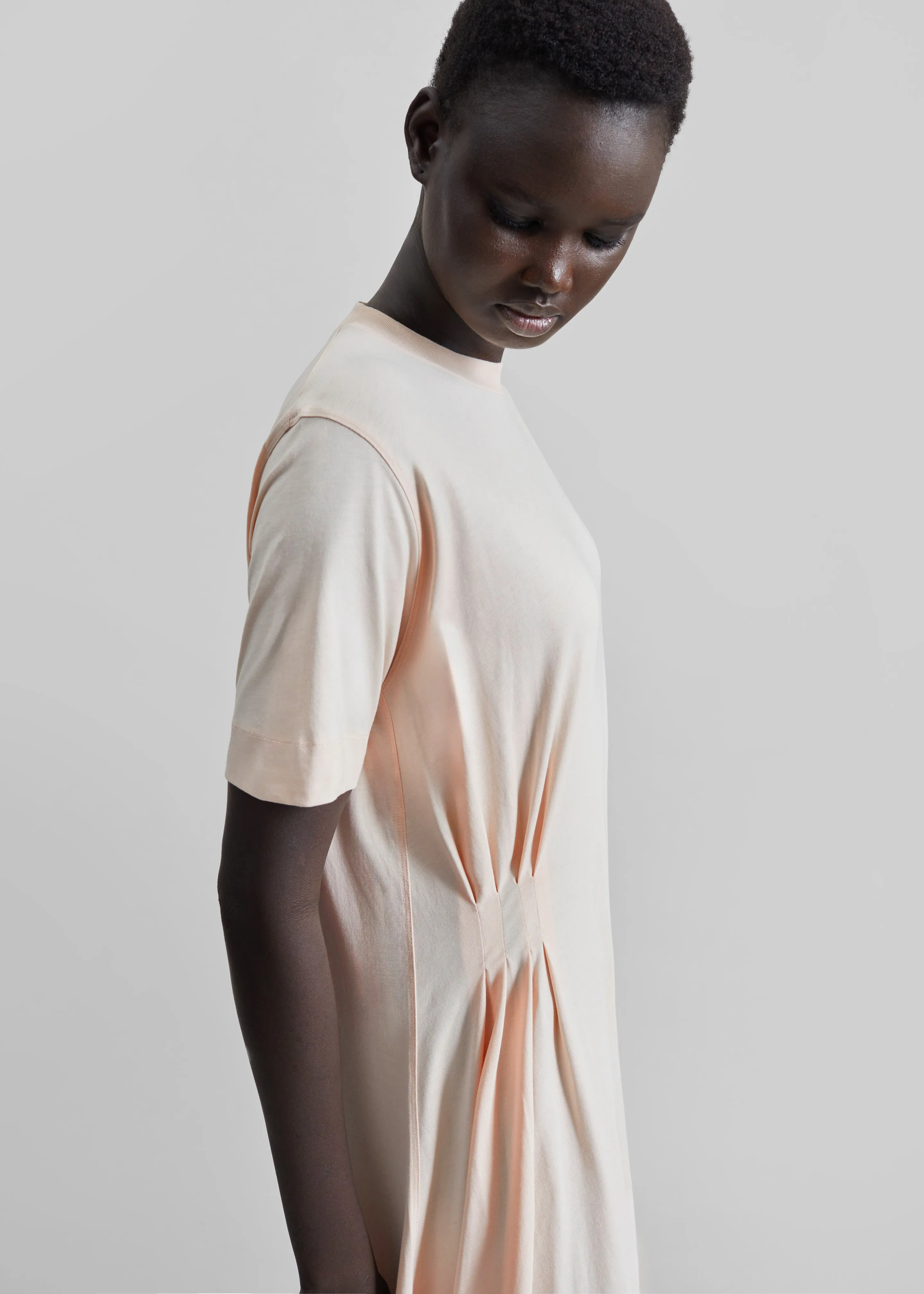 Loulou de Saison Igari Asymmetric T-Shirt Dress - Cream Rose sold by Frankie Shop product image thumbnail 2